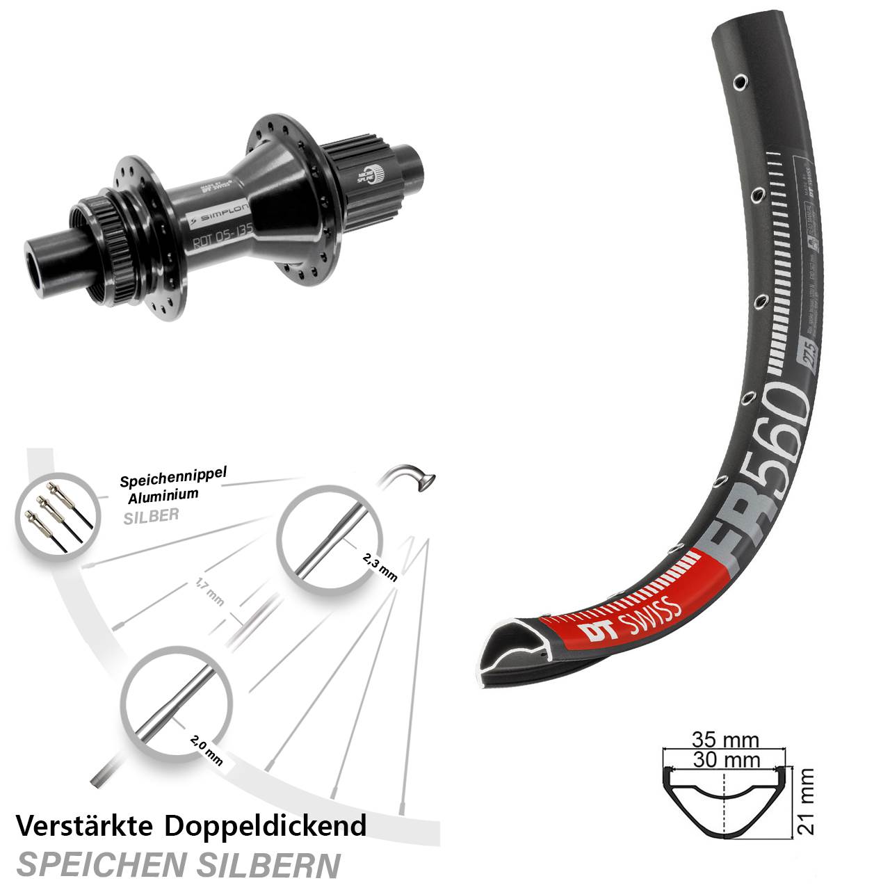 Disc Hinterrad 12x142 26 Zoll DT Swiss FR560-370 Hybrid Micro Spline
