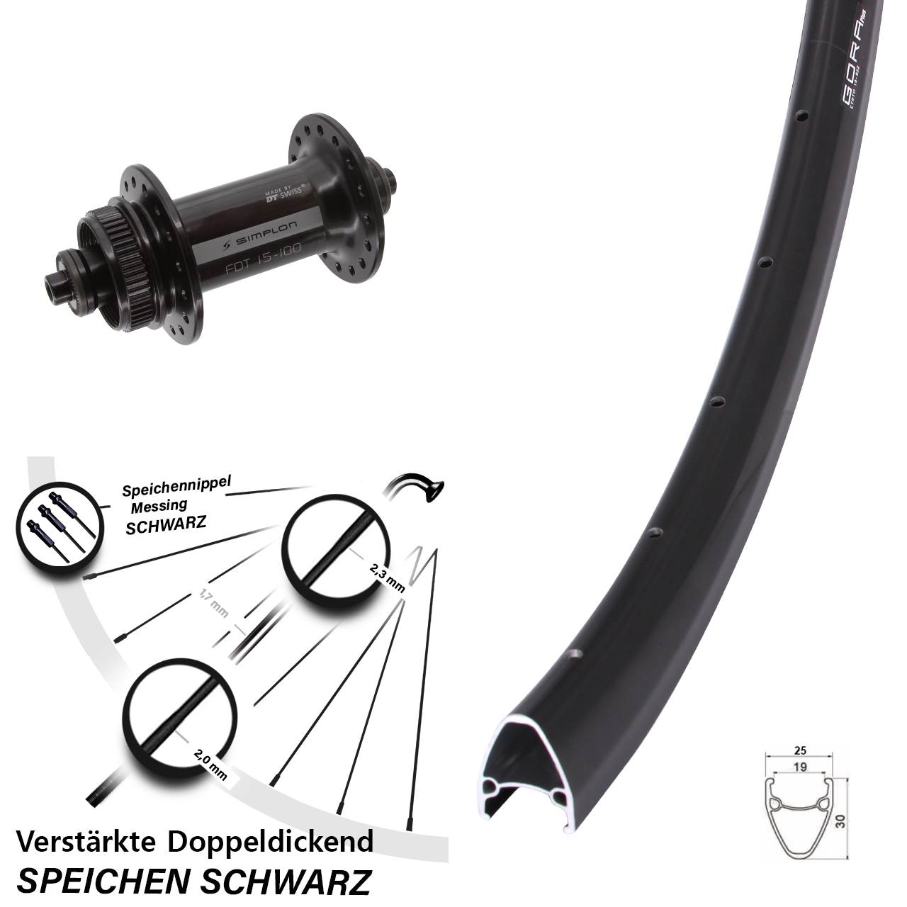 Disc Laufrad für Schnellspanner 28 Zoll Gora Plus DT Swiss 370