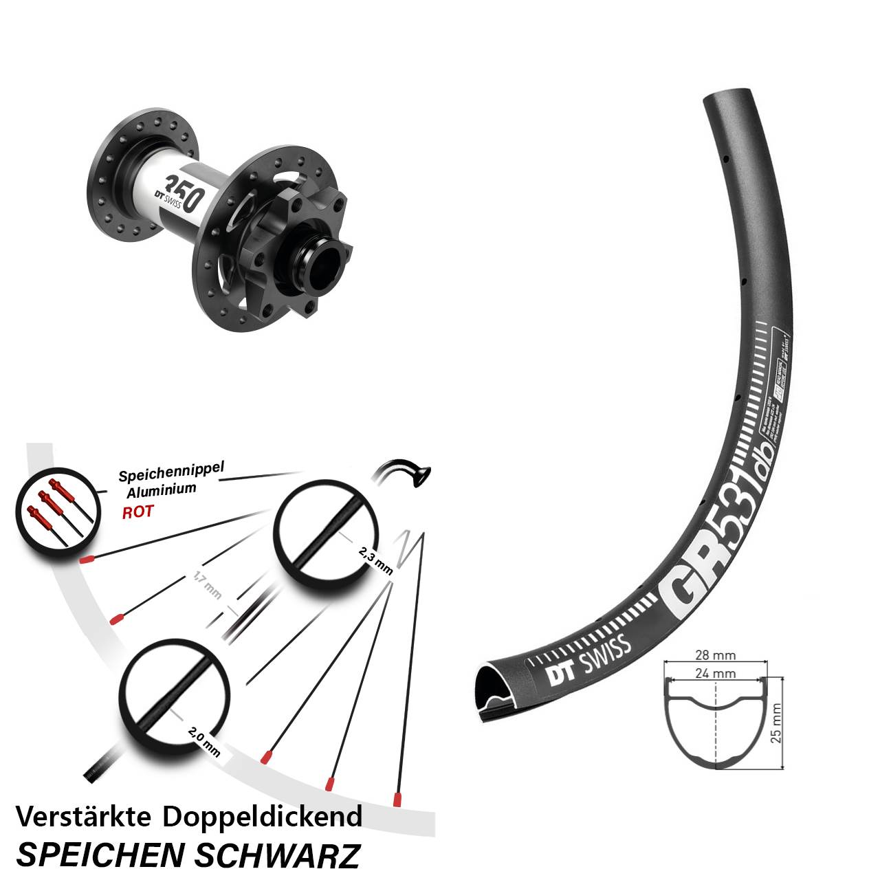 Disc Laufrad 28-29 Zoll DT Swiss GR531-350 12x100