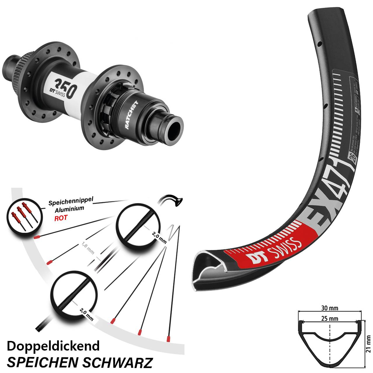Disc Laufrad 27,5 Zoll DT Swiss EX 471-350 XD 12x142