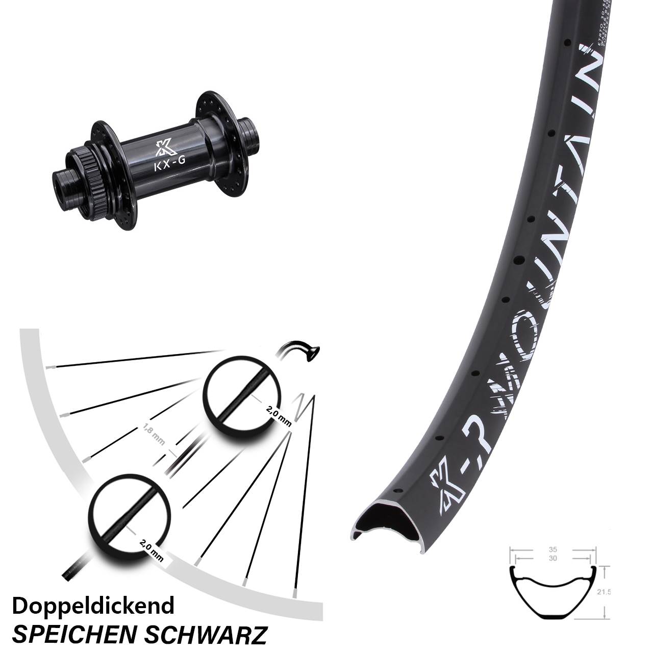 Vorderrad Centerlock 15x100 29 Zoll KX-R Mountain