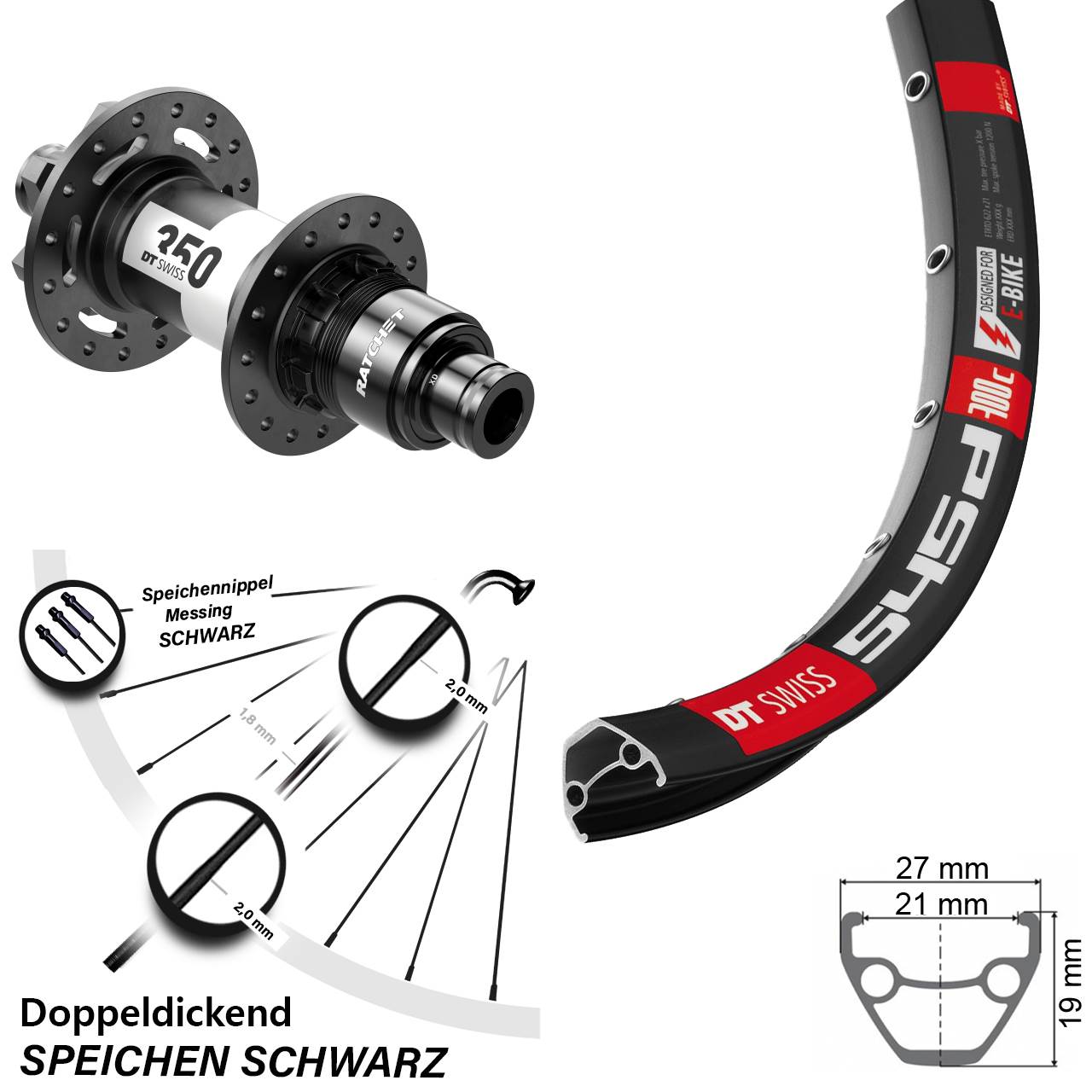 26 Zoll DT Swiss 545-350 Disc Laufrad 12x142 XD