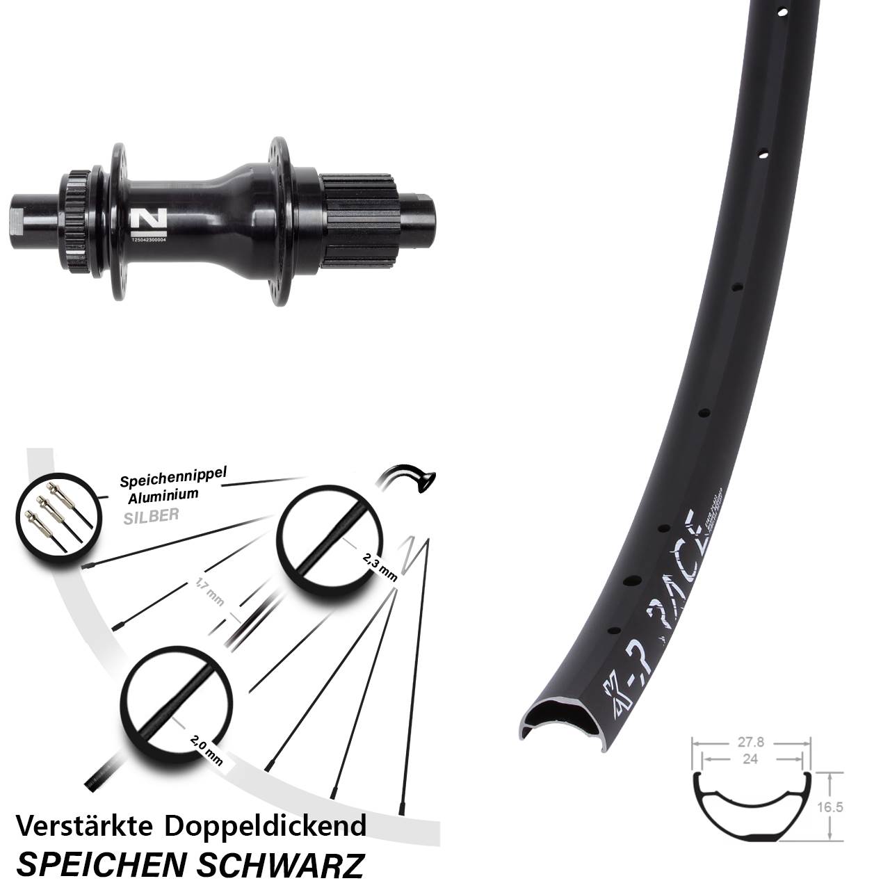 28-29 Zoll KX-R Race Novatec D792 Disc Laufrad 12x142 Micro Spline