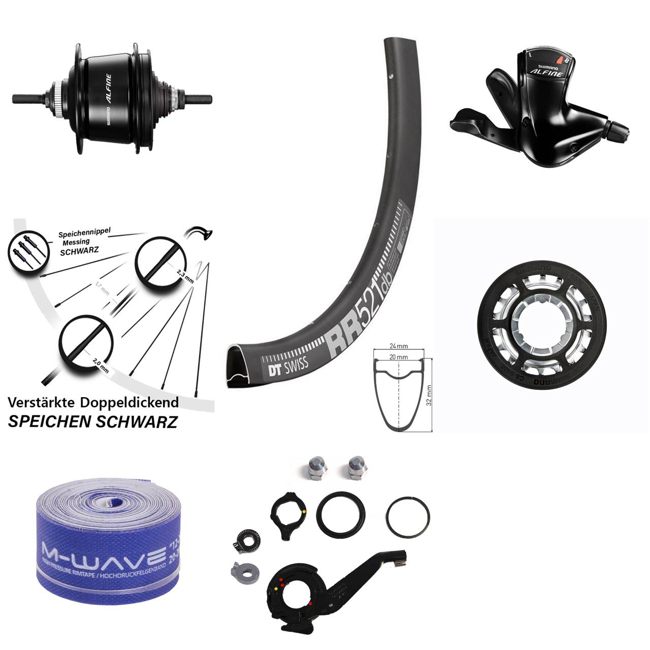 28 Zoll DT Swiss RR521 Shimano 8 Gang Alfine Hinterrad