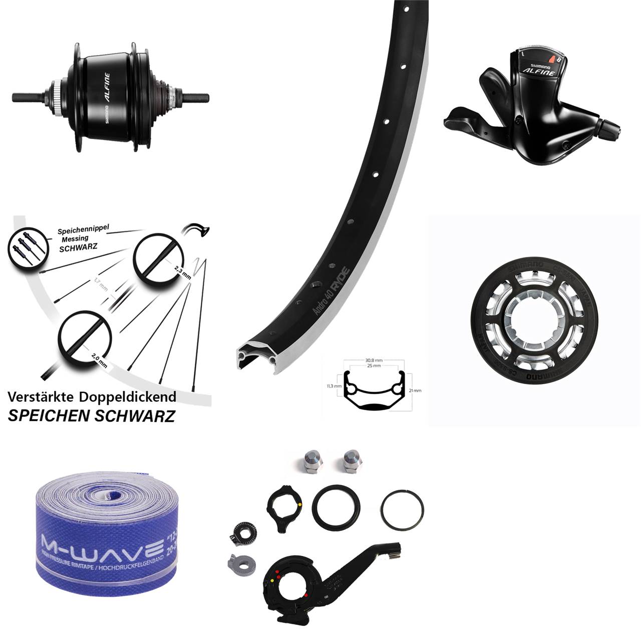 28 Zoll Hinterrad Ryde Andra 40 Shimano Alfine 8 Gang