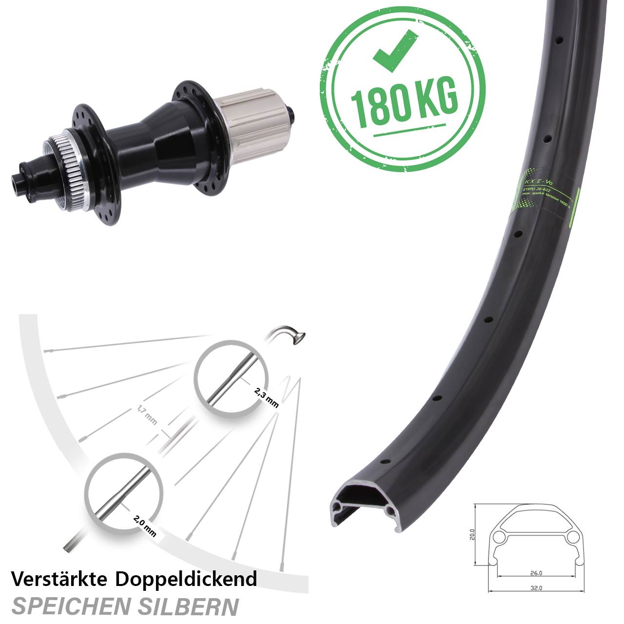 28-29 Zoll KX Evo Novatec CL-135 Hinterrad Centerlock für Schnellspanner 8-12 fach