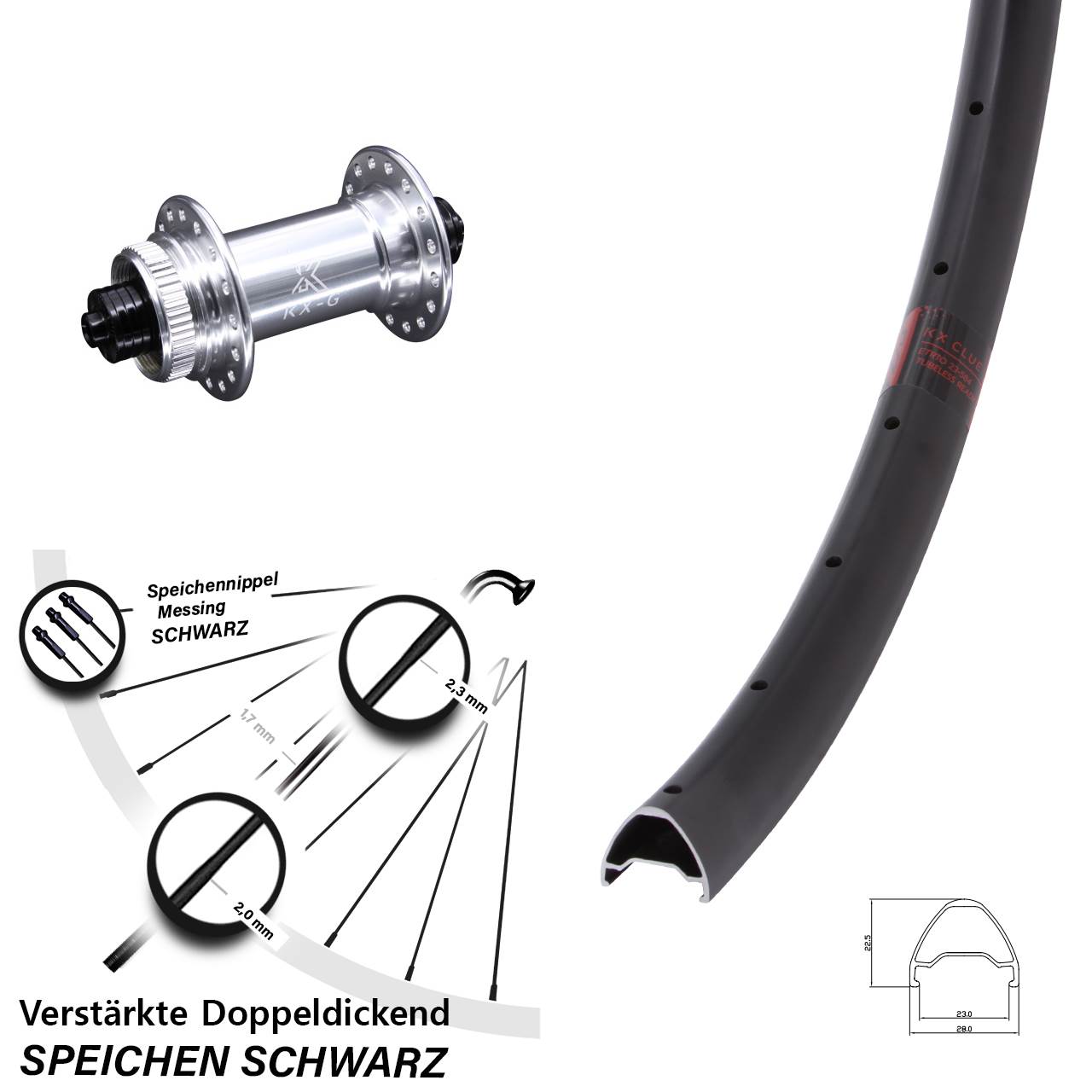 28-29 Zoll KX Clue Centerlock Vorderrad QR