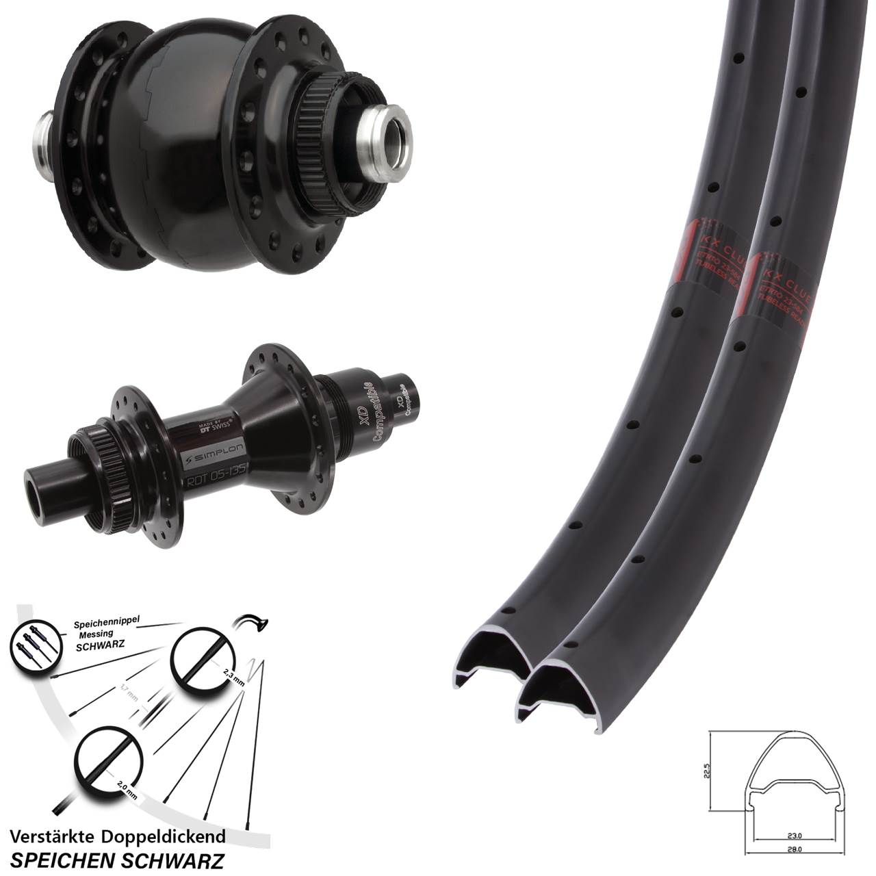 KX Clue DT Swiss 370 SON 28 27,5 Zoll Centerlock Laufradsatz 12x100/142 XD 11-12 fach