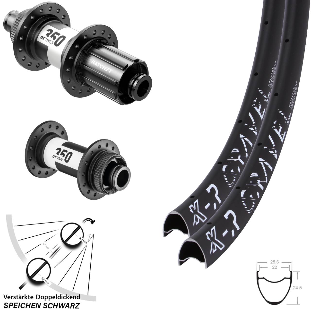28 Zoll KX R Gravel DT Swiss 350 11-12 fach Centerlock Laufradsatz 15x100/12x142