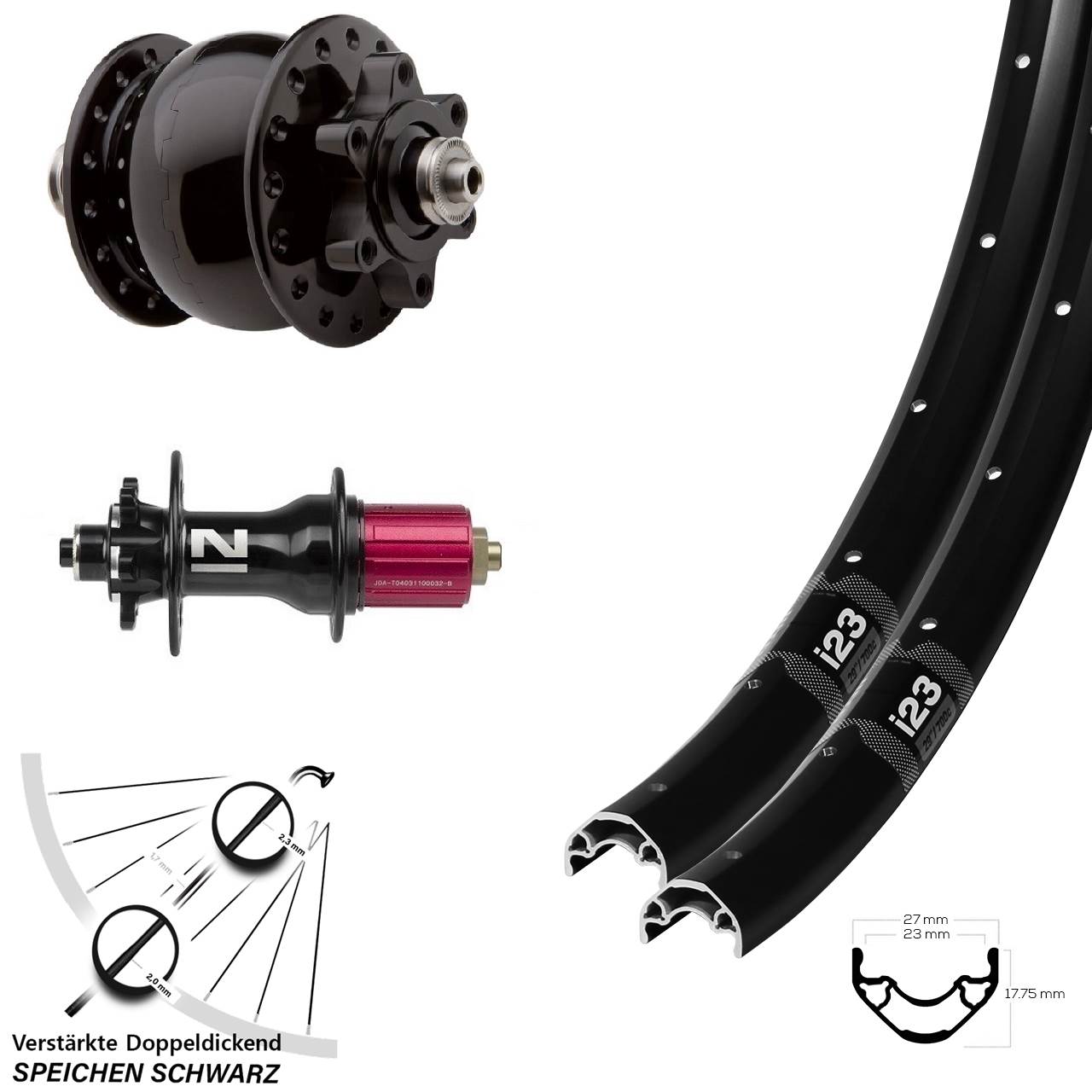WTB i23 Novatec D792 SON 28 29 Zoll Disc Laufradsatz für Schnellspanner 8-12 fach HG