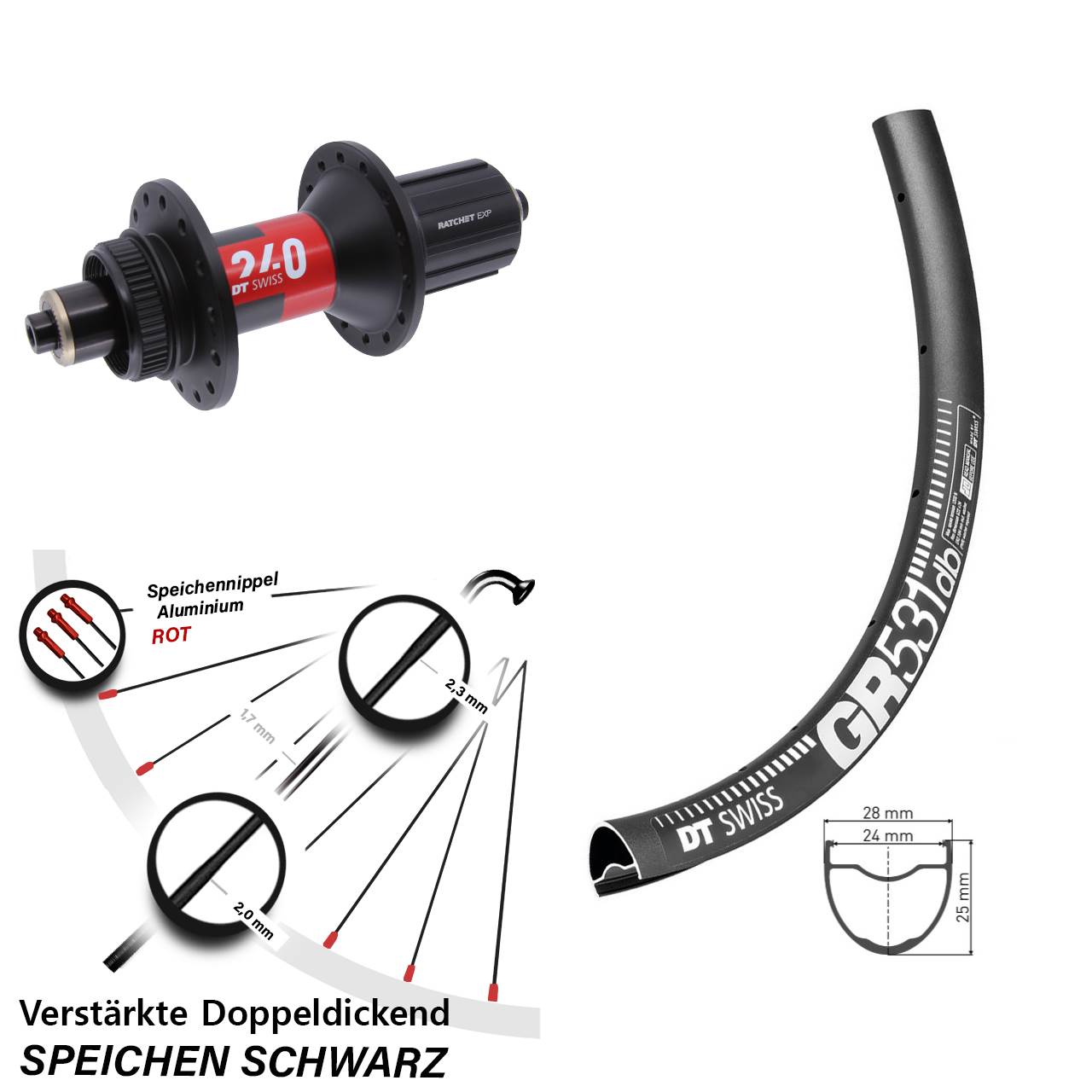 Centerlock Hinterrad 27,5 Zoll DT Swiss GR 531 240 11-12 fach QR