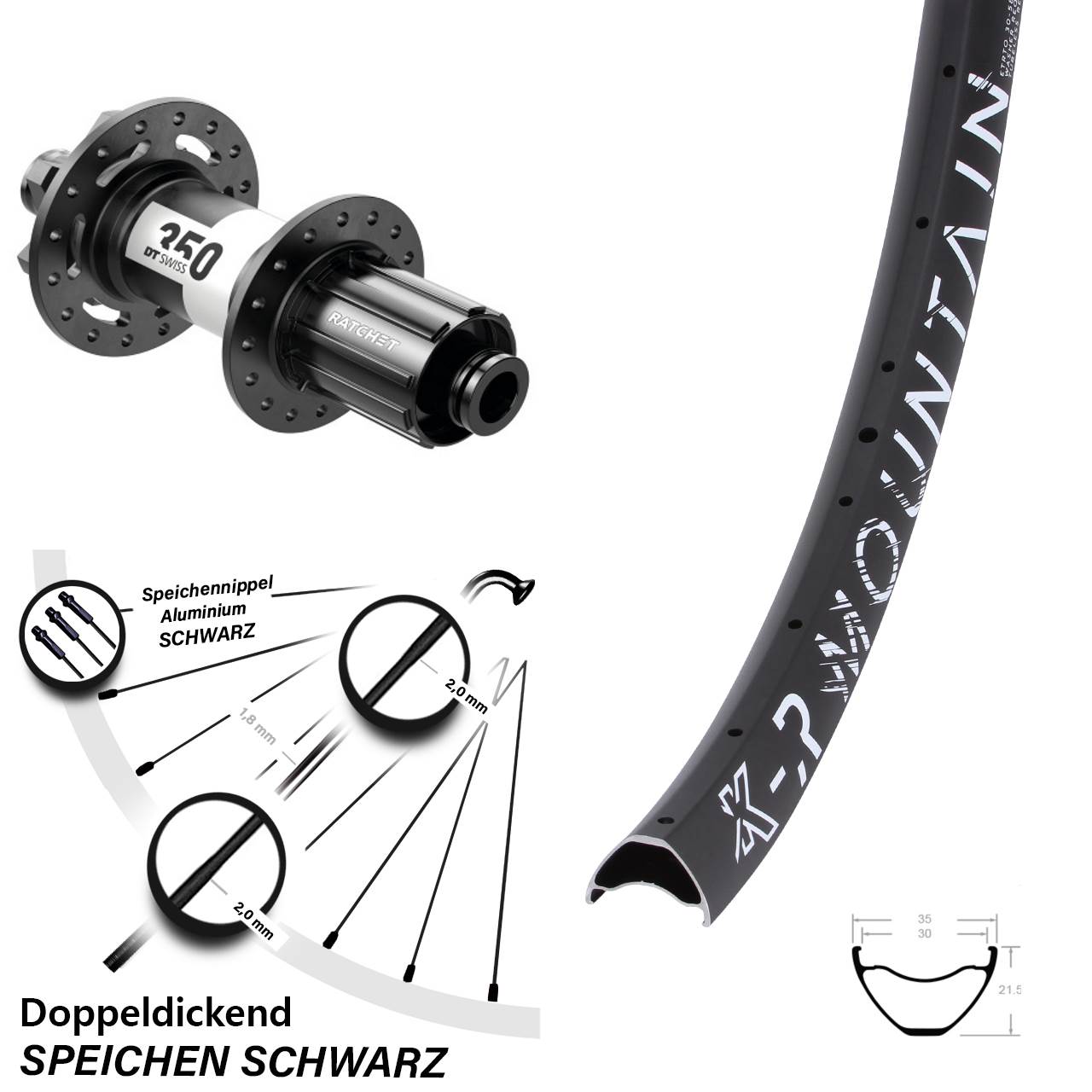 KX-R Mountain DT Swiss 350 Shimano 11-fach Steckachse 12x142 mm 29 Zoll