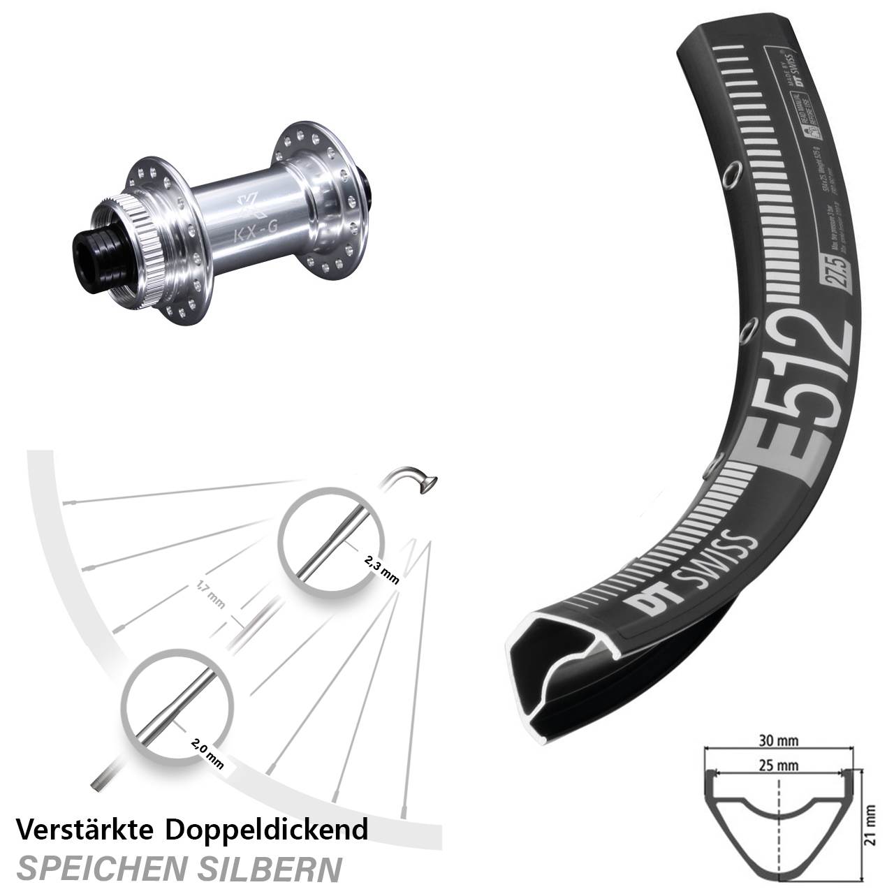 DT Swiss E 512 29 Zoll Vorderrad Centerlock 15x100