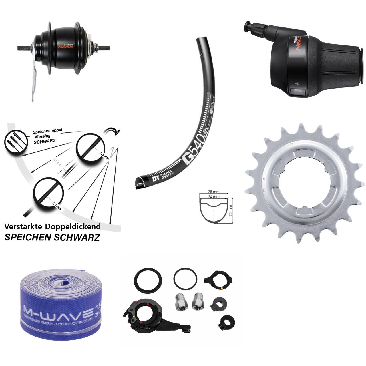 28 Zoll Hinterrad Shimano Nexus 8-Gang DT Swiss G540 mit Rücktrittbremse