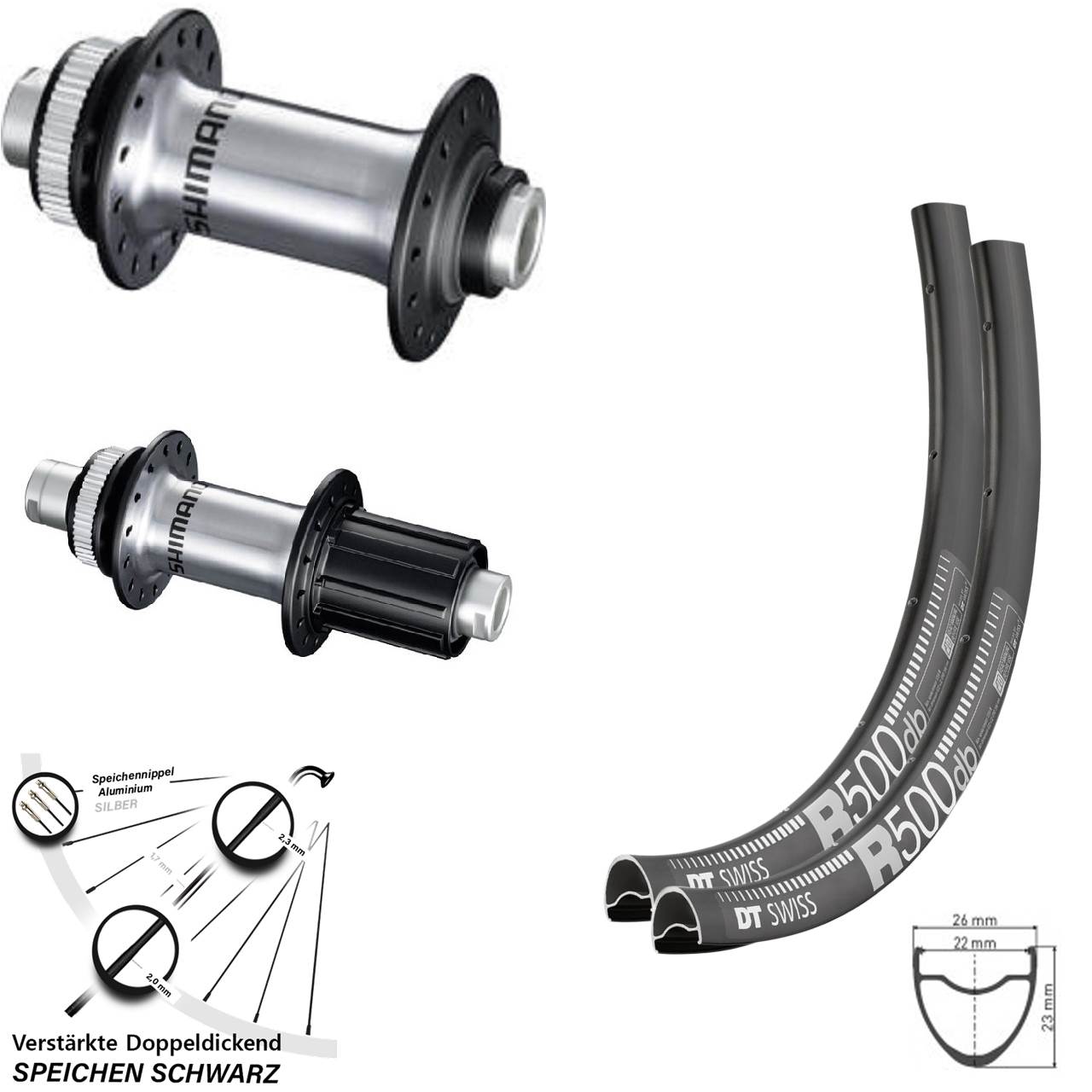 Laufradsatz Centerlock 12x100/142 28-29 Zoll DT Swiss R500 Shimano GRX RS770 8-12 fach HG