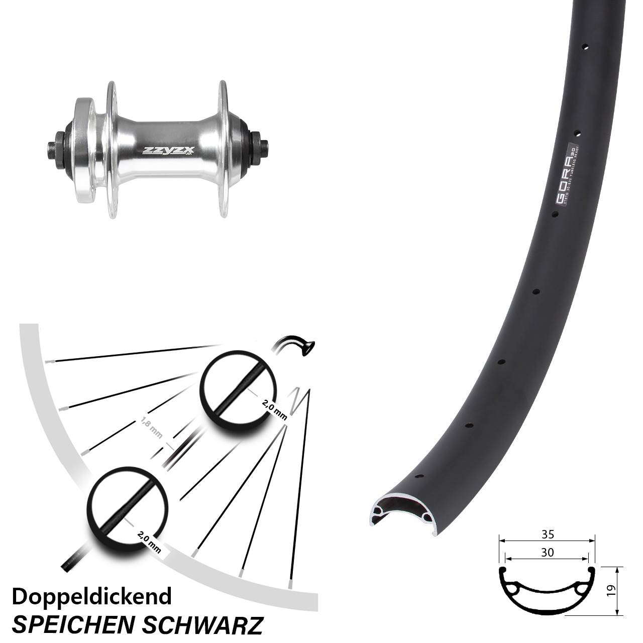 Disc Laufrad QR 29 Zoll Gora 30 Formula DC21