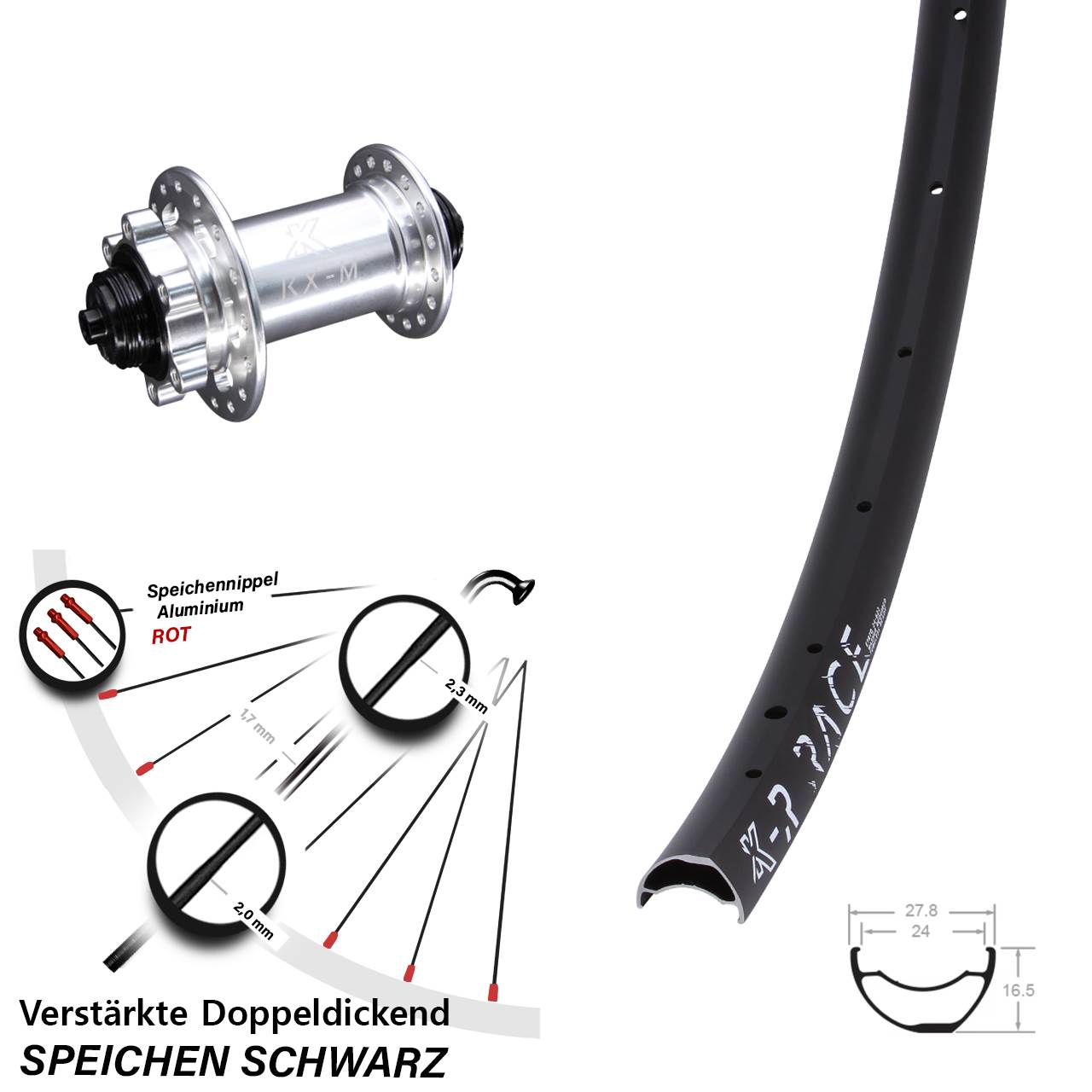 Disc Laufrad 28-29 Zoll KX-MR Race für Schnellspanner