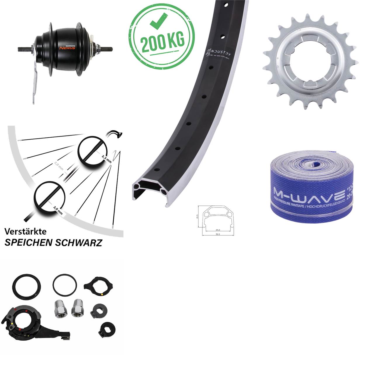 Hinterrad 26 Zoll KX Industry Shimano Nexus 8 Gang Nabenschaltung