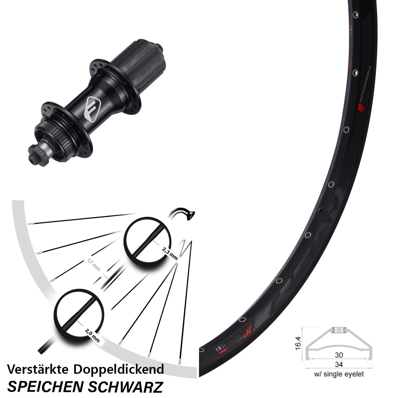27,5 Zoll Rodi Ready 30 Formula CL-52 Disc Laufrad QR 8-11 fach