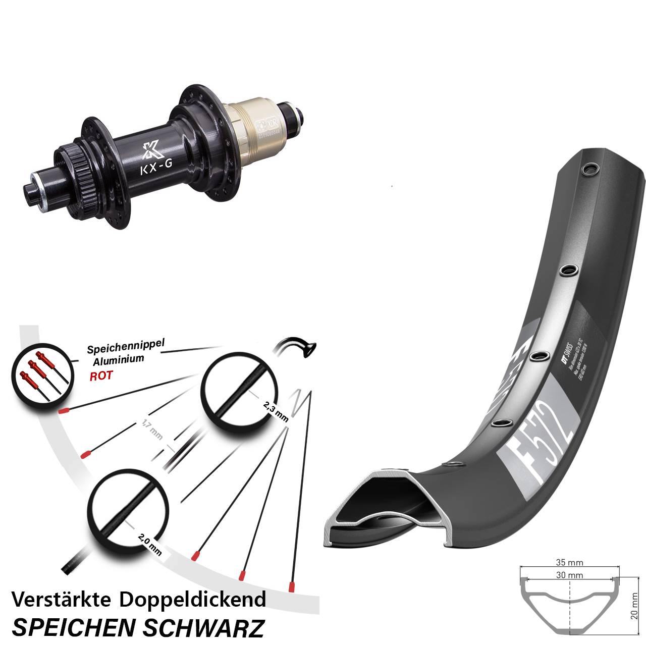 Centerlock Hinterrad QR 29 Zoll DT Swiss F572 KX-G XDR