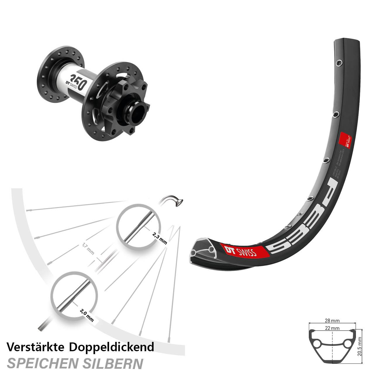 Disc Laufrad 26 Zoll DT Swiss 533 D-350 15x100
