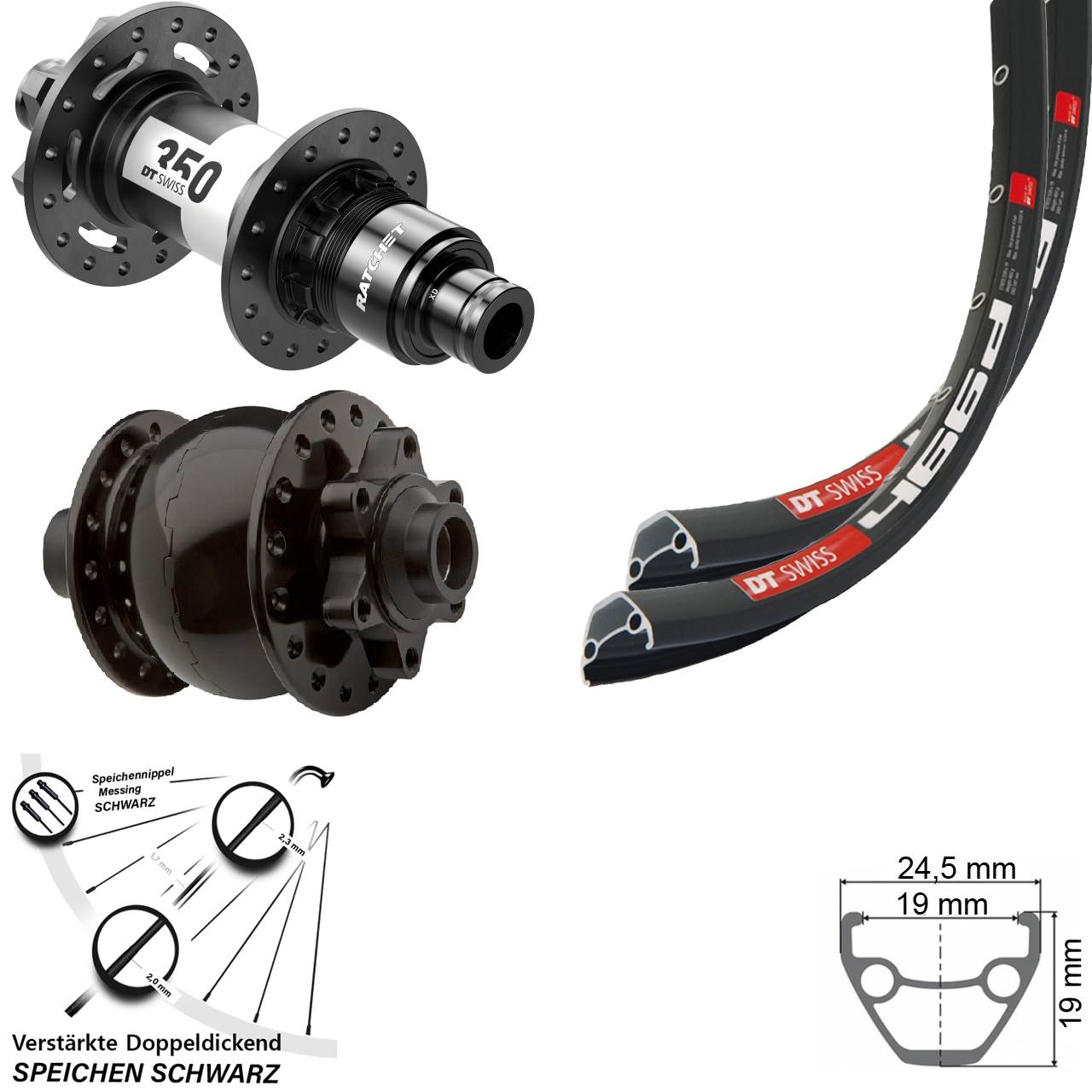 DT Swiss 466 350 SON 28 Zoll Disc Laufradsatz 15x100 12x142 SRAM XD