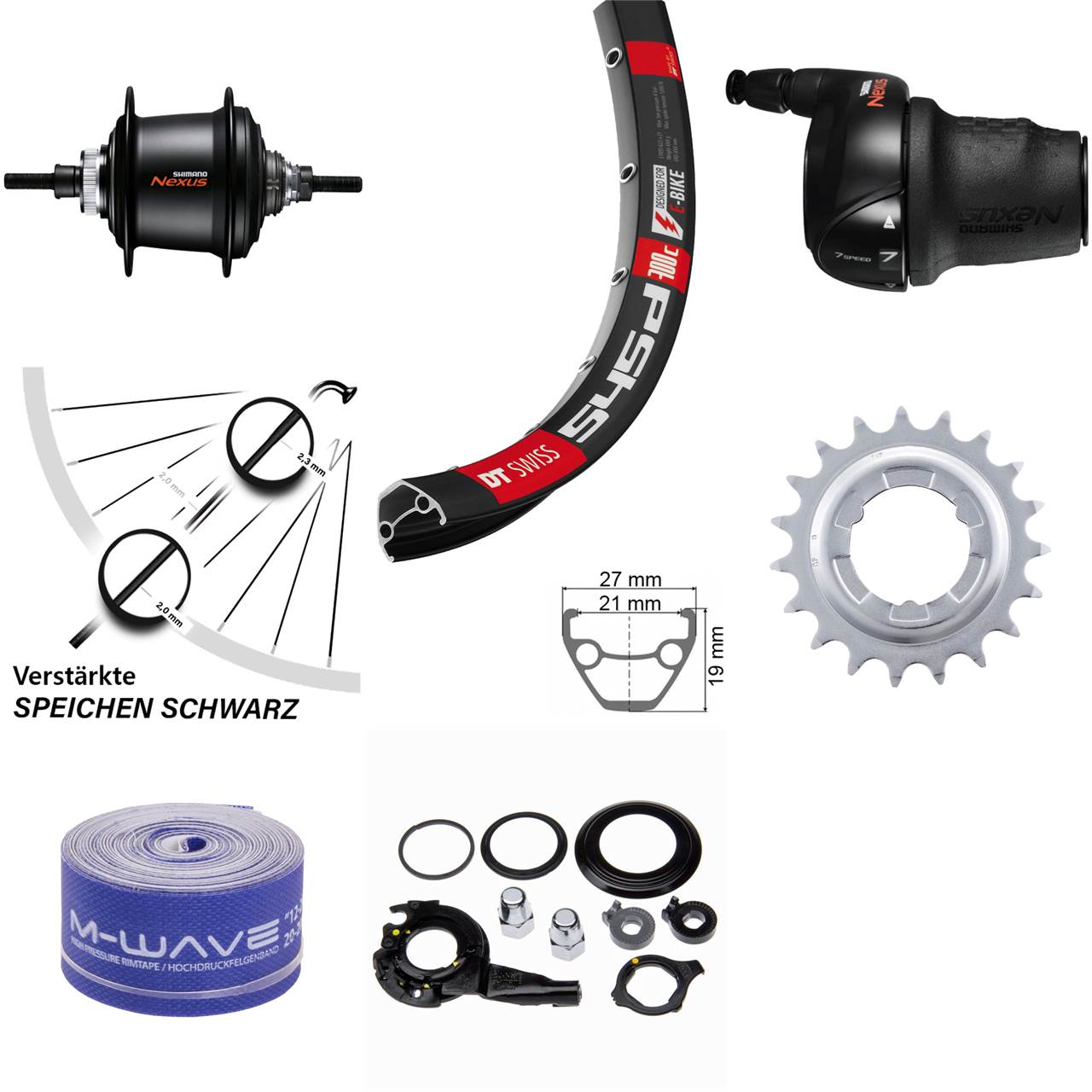 DT Swiss 545D Hinterrad 26 Zoll Shimano Nexus SG-C3001-7D 7 Gang