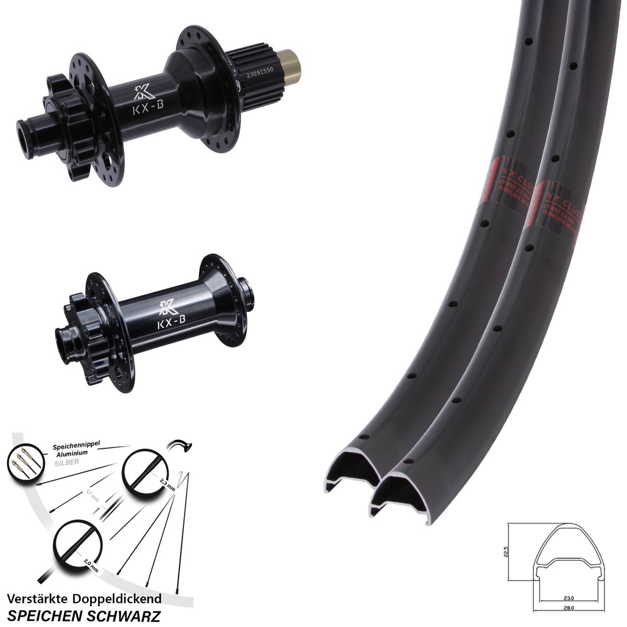 Boost Laufradsatz 6-Loch 15x110 12x148 650B KX-B Clue Micro Spline