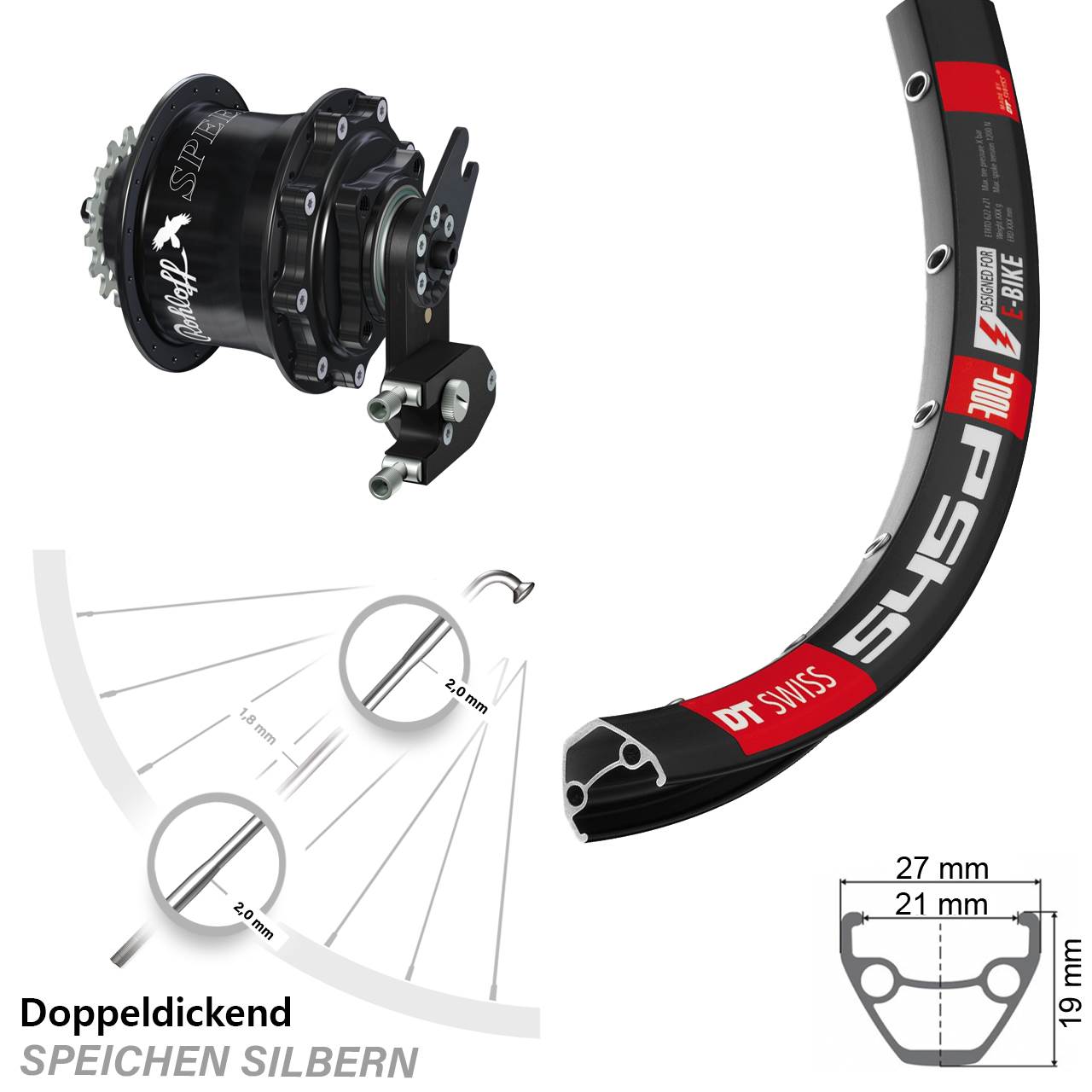 DT Swiss 545D Hinterrad 28 Zoll Rohloff Speedhub CC OEM2 Disc