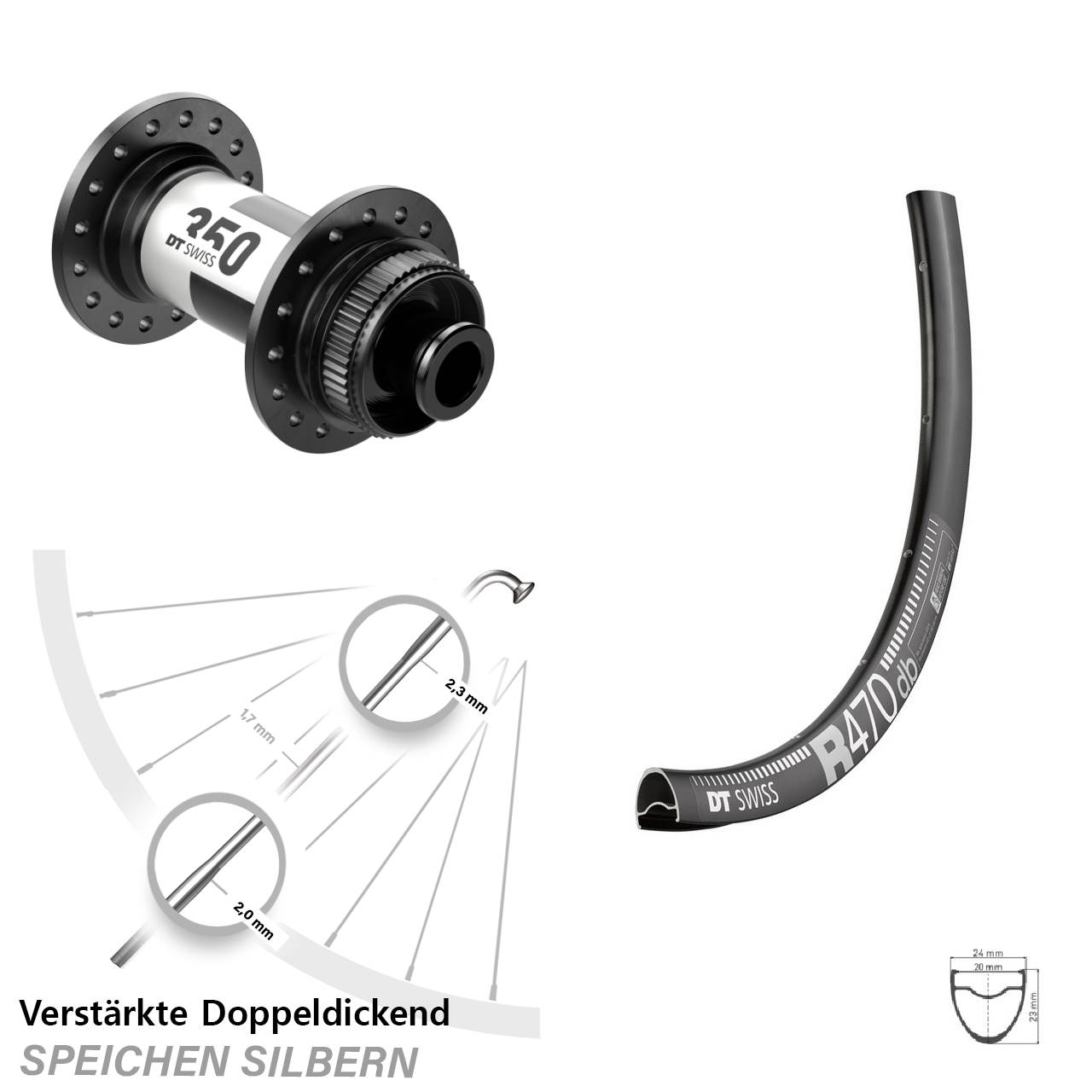 Vorderrad 28 Zoll DT Swiss R 470-350 Centerlock 12/100