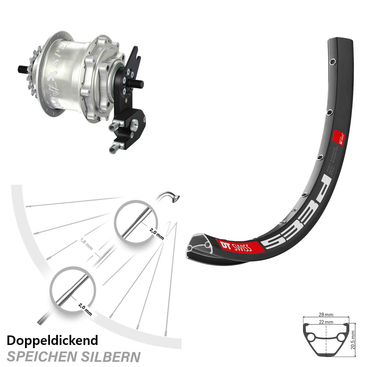 DT Swiss 533d Rohloff Speedhub 500/14 TS DB OEM2 29 Zoll Disc Hinterrrad