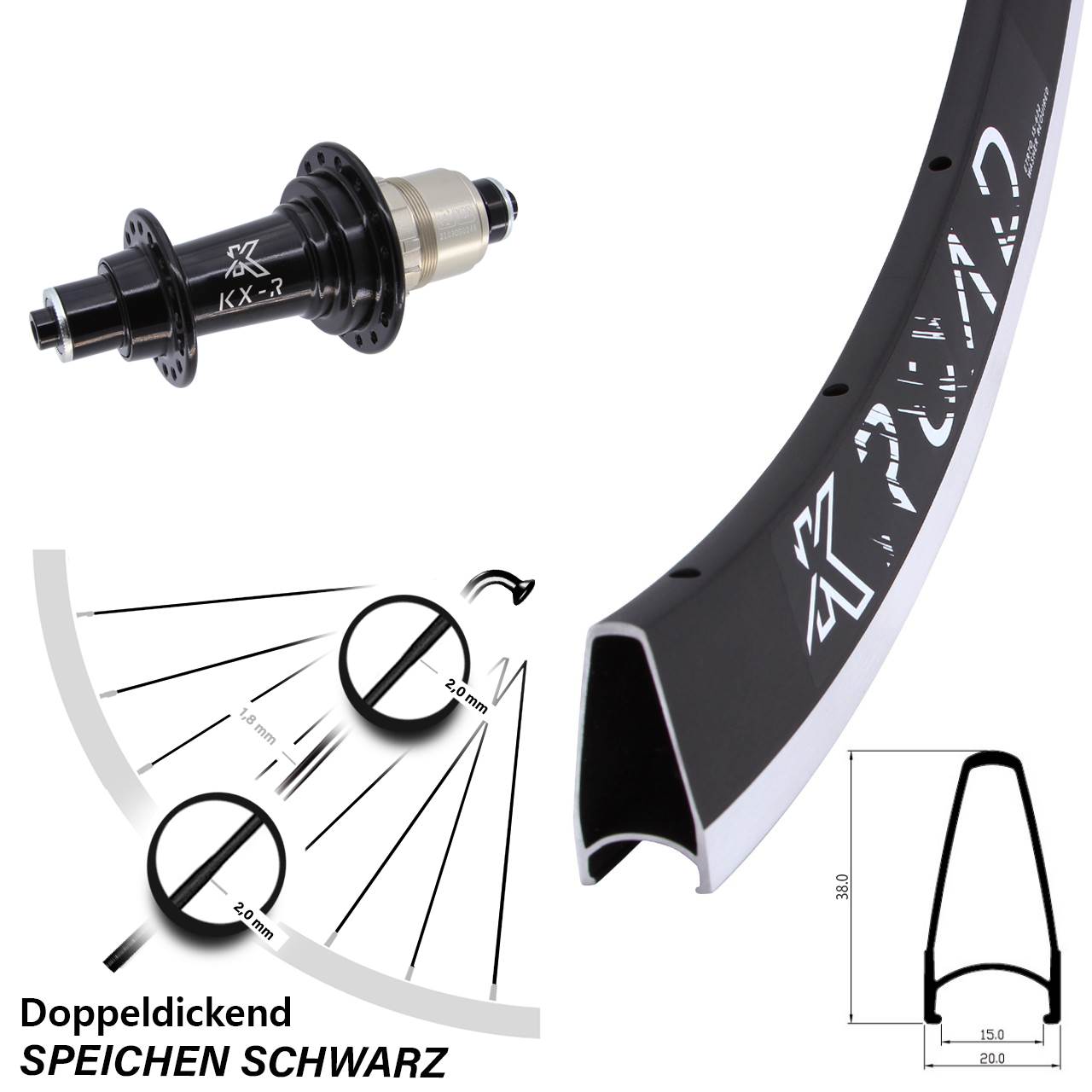 Hinterrad 28 Zoll KX Road KX-R XD-R