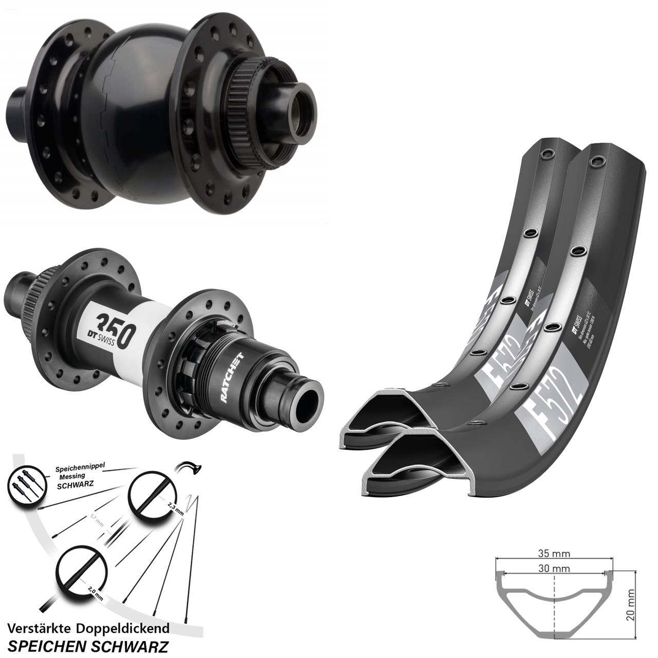 Laufradsatz Centerlock 15x110 12x148 27,5 Zoll DT Swiss F572-350 SON 28 XD 11-12 fach