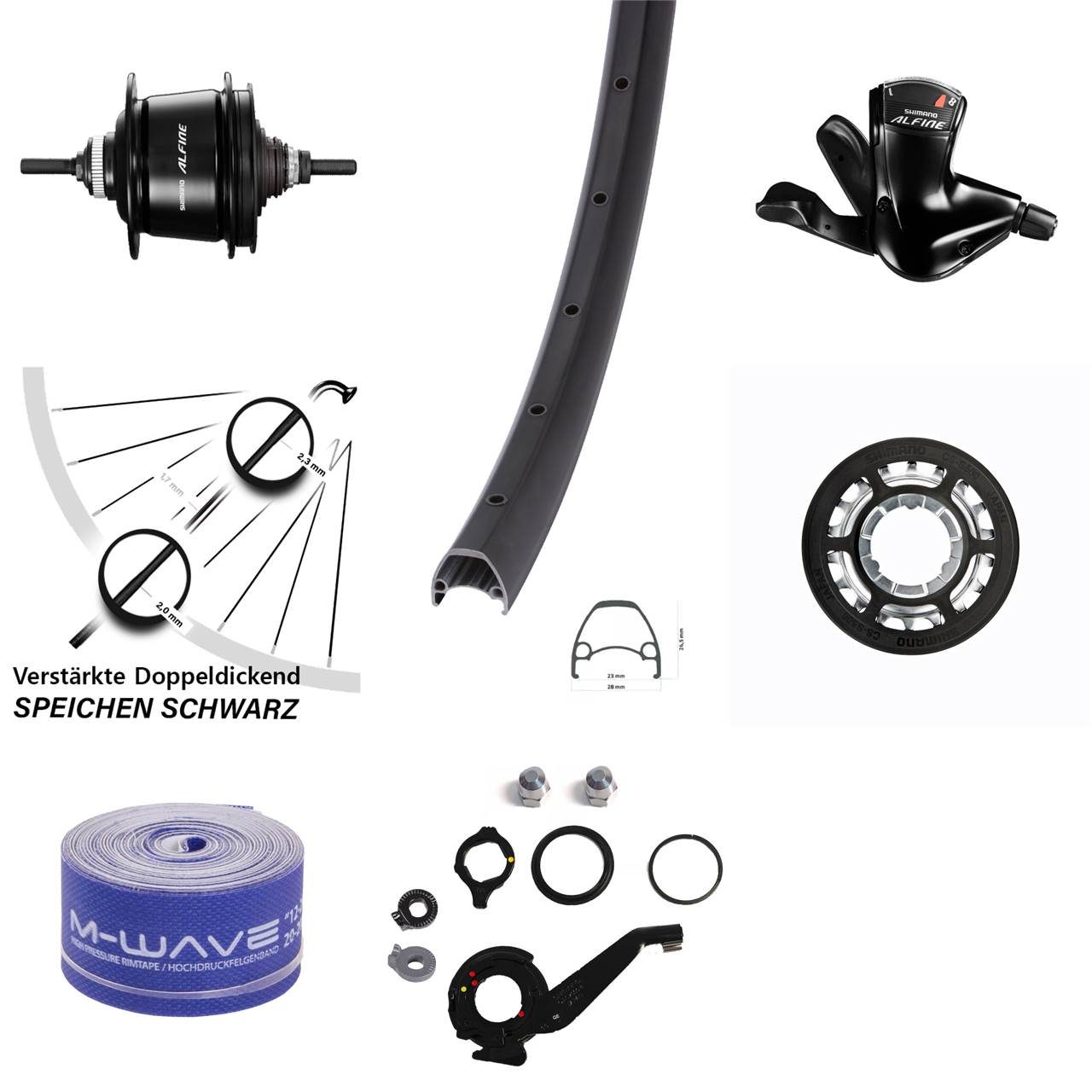 28-29 Zoll Hinterrad Shimano Alfine 8 Gang Centerlock Ambrosio Sport