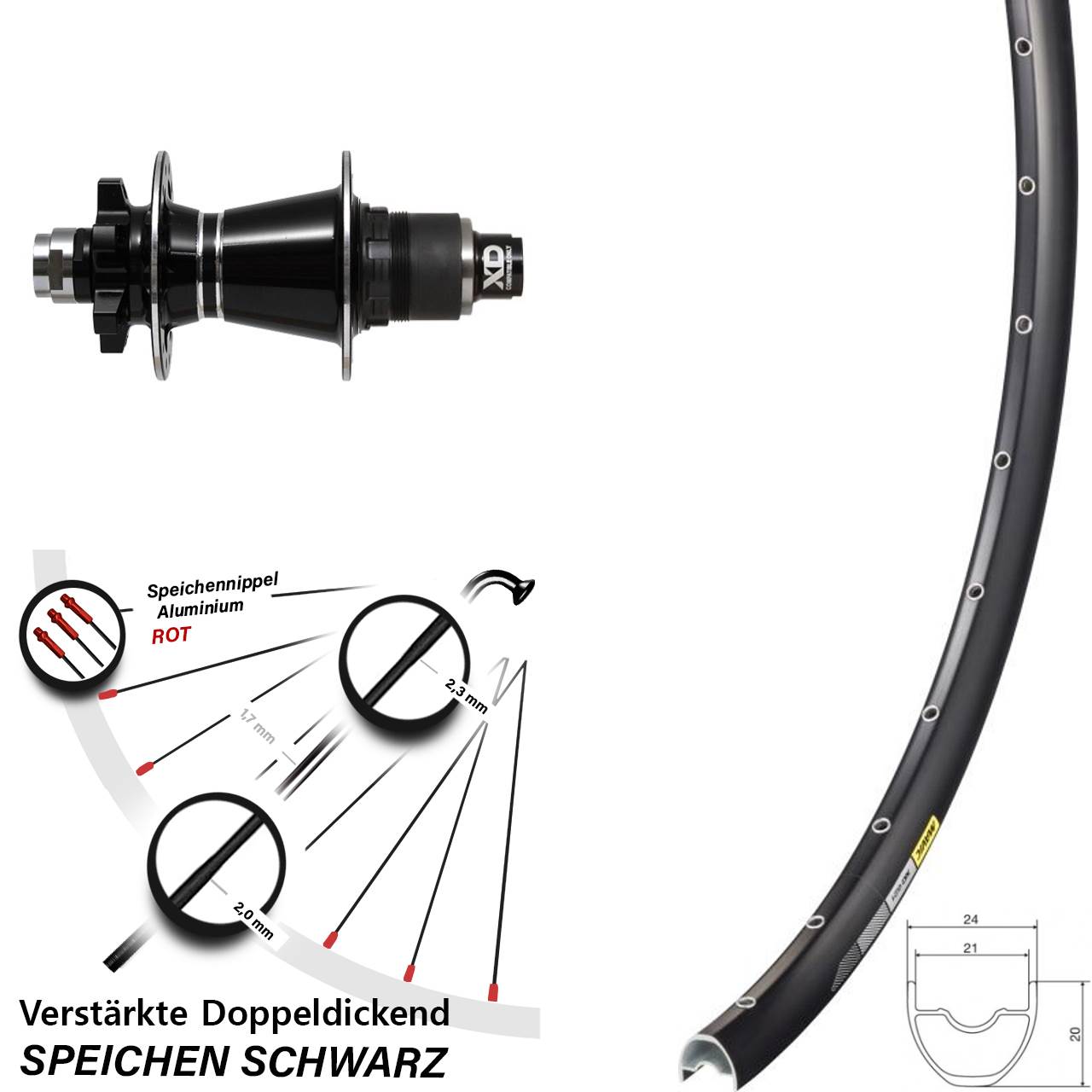Disc Hinterrad 12x142 29 Zoll Mavic XC621 Formula GDC XD 11-12 fach