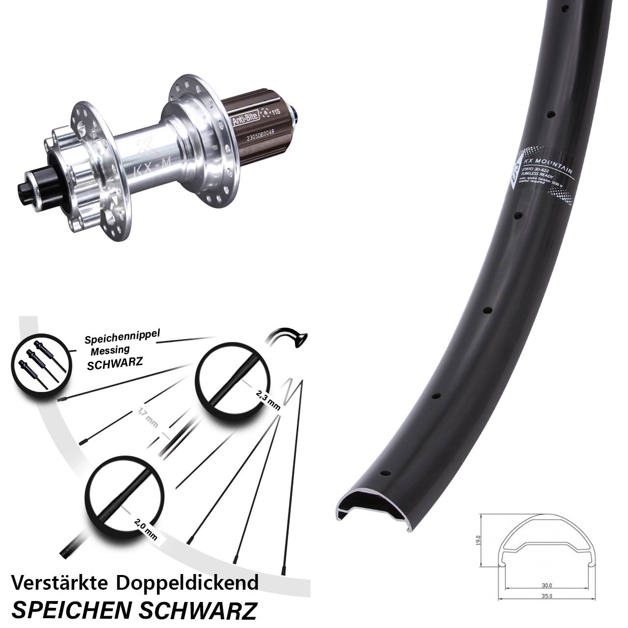 29 Zoll KX Mountain verstärkt Disc Laufrad für Schnellspanner 8-12 fach