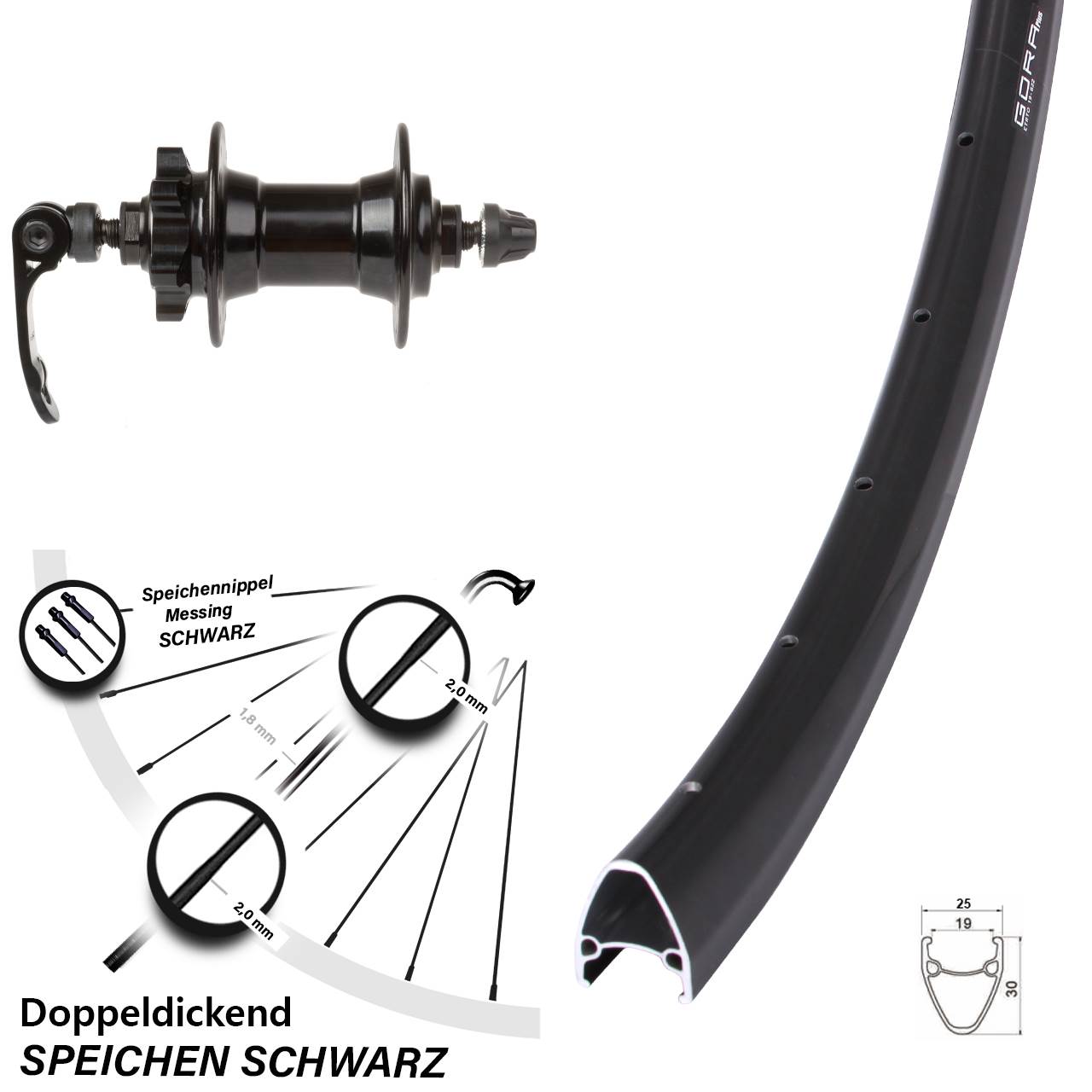 Disc Vorderrad für Schnellspanner 28 Zoll Gora Plus Novatec