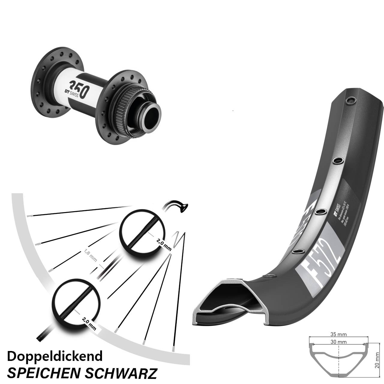 Centerlock Vorderrad 29 Zoll DT Swiss F 572 350 15x100