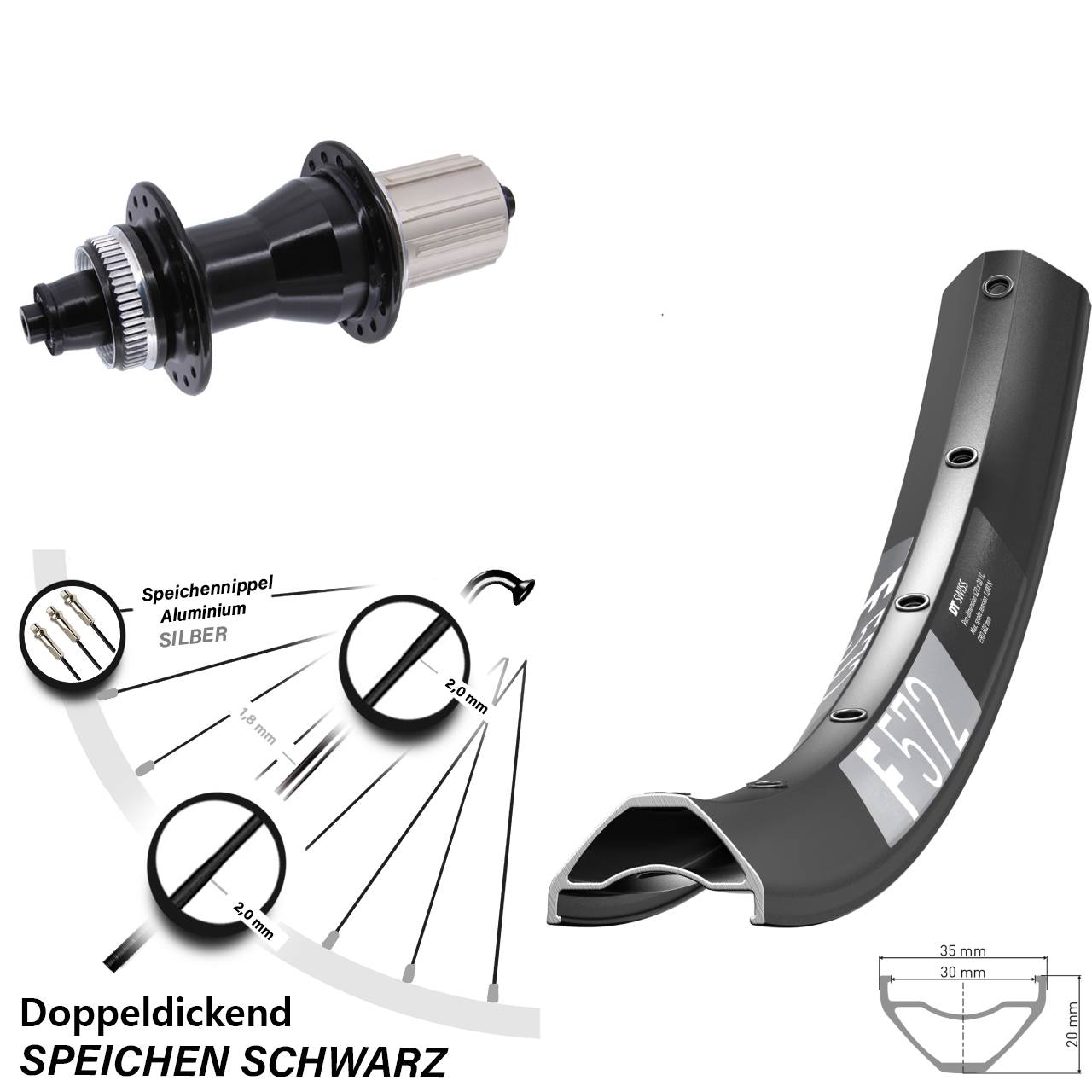 29 Zoll DT Swiss F572 Hinterrad Novatec 8-12 fach