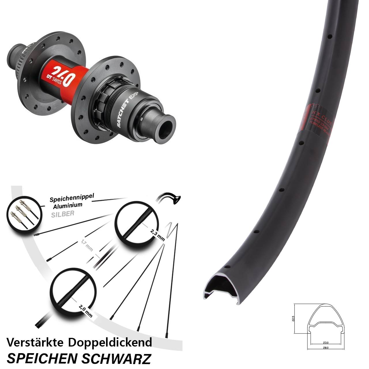 Centerlock Hinterrad 28-29 Zoll KX Clue DT Swiss 240 EXP XDR 11-12 fach 12x142