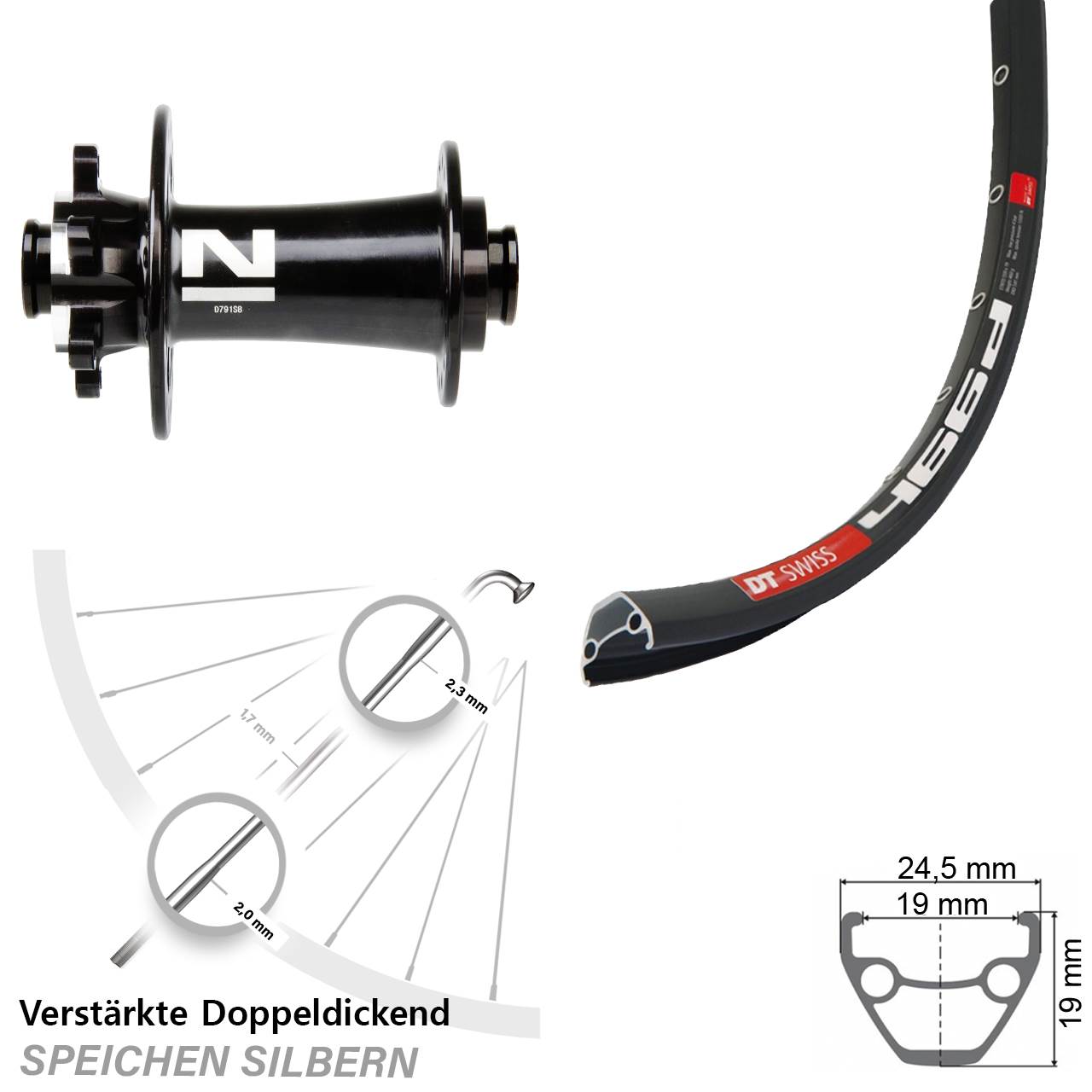 Disc Laufrad 28 Zoll DT Swiss 466d Novatec D791 15x100
