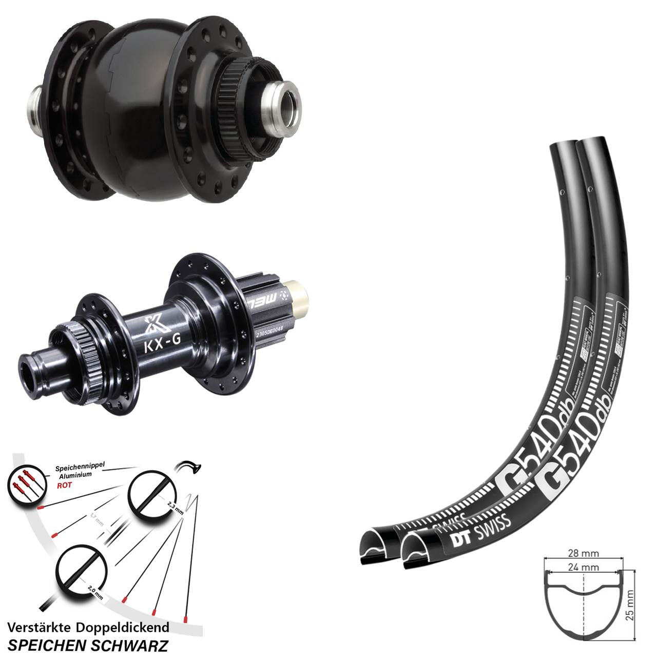 Centerlock Laufradsatz 29 Zoll DT Swiss G540 KX-G SON delux Campa N3W 12x100/142