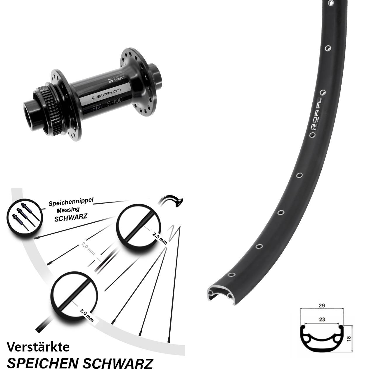 Centerlock Vorderrad 26 Zoll Gora 23 DT Swiss 370 15x100