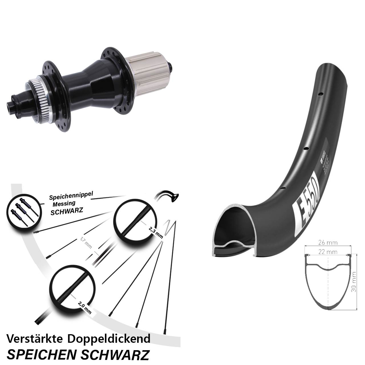 28 Zoll DT Swiss E550 Novatec CL135 Centerlock Hinterrad für Schnellspanner 8-12 fach HG