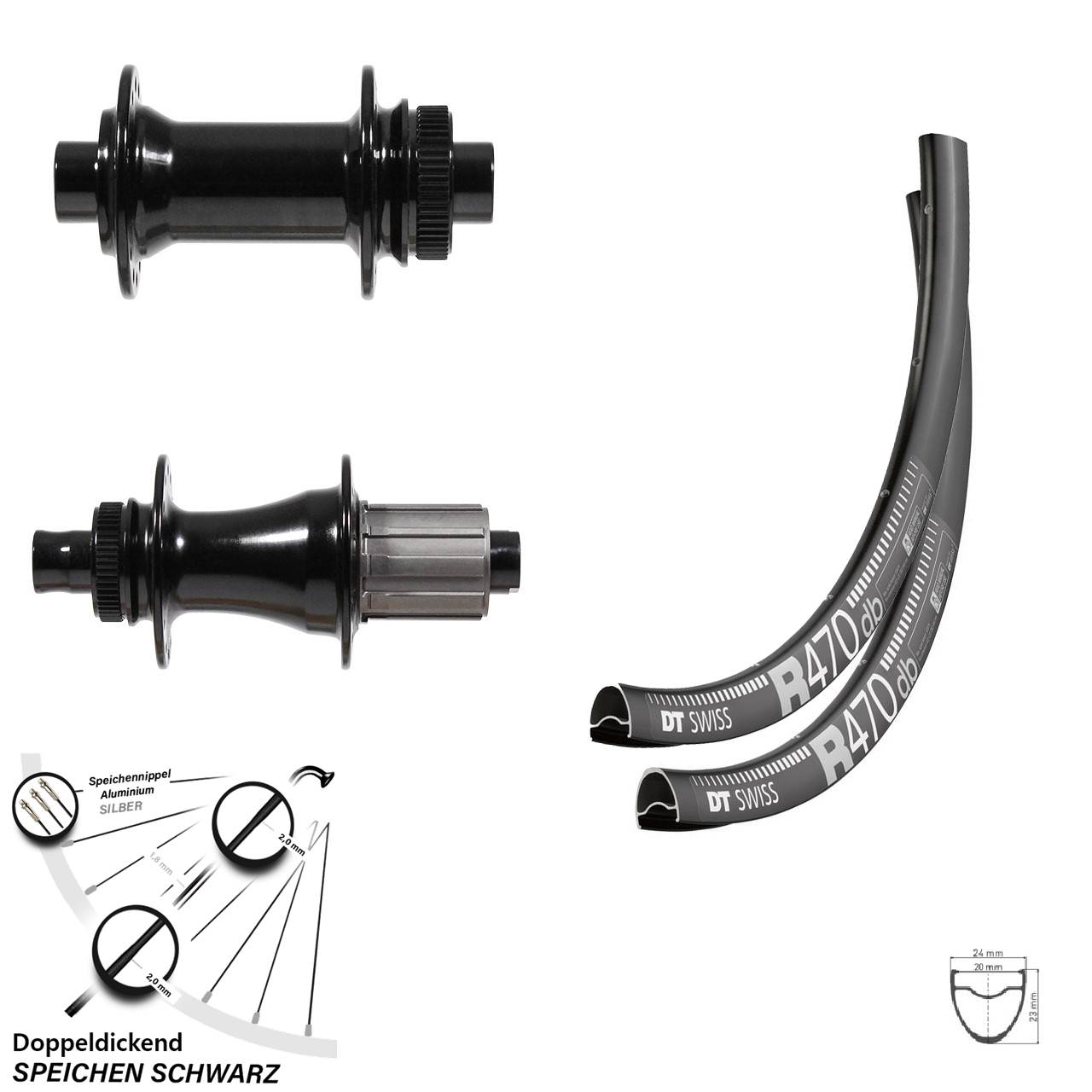 DT Swiss R470 Formula 28 Zoll Laufradsatz Centerlock 12x100/142 8-11 fach