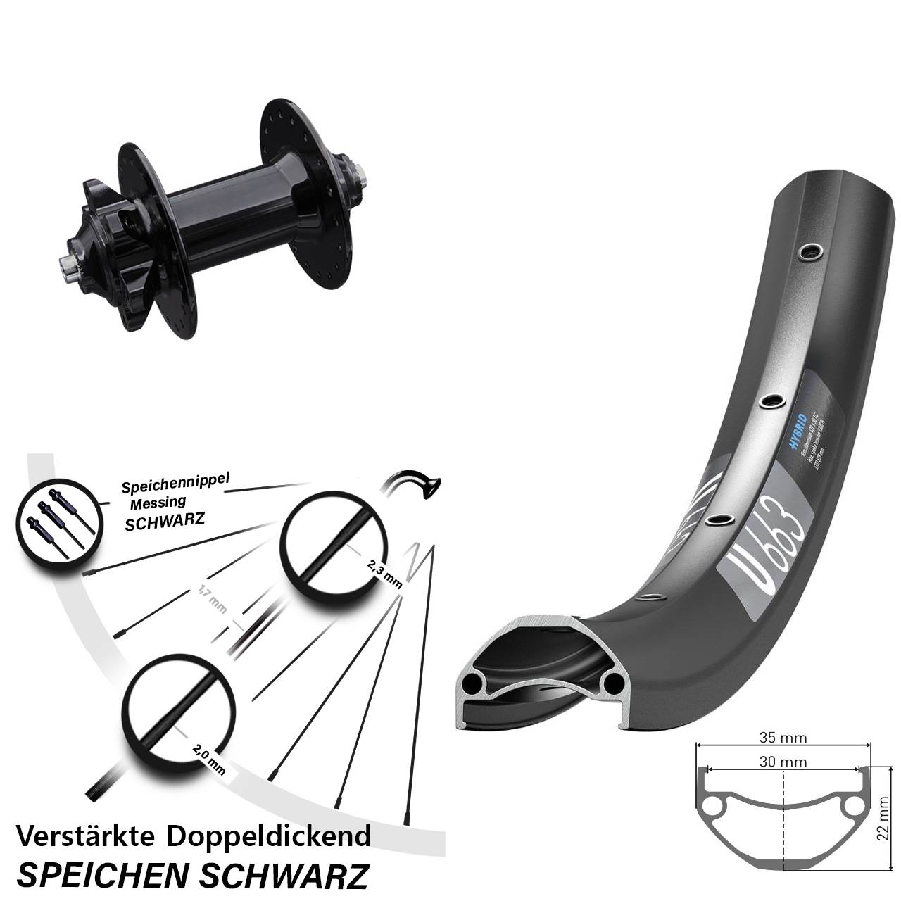 Disc Vorderrad QR 27,5 Zoll DT Swiss U663 Formula DC-91