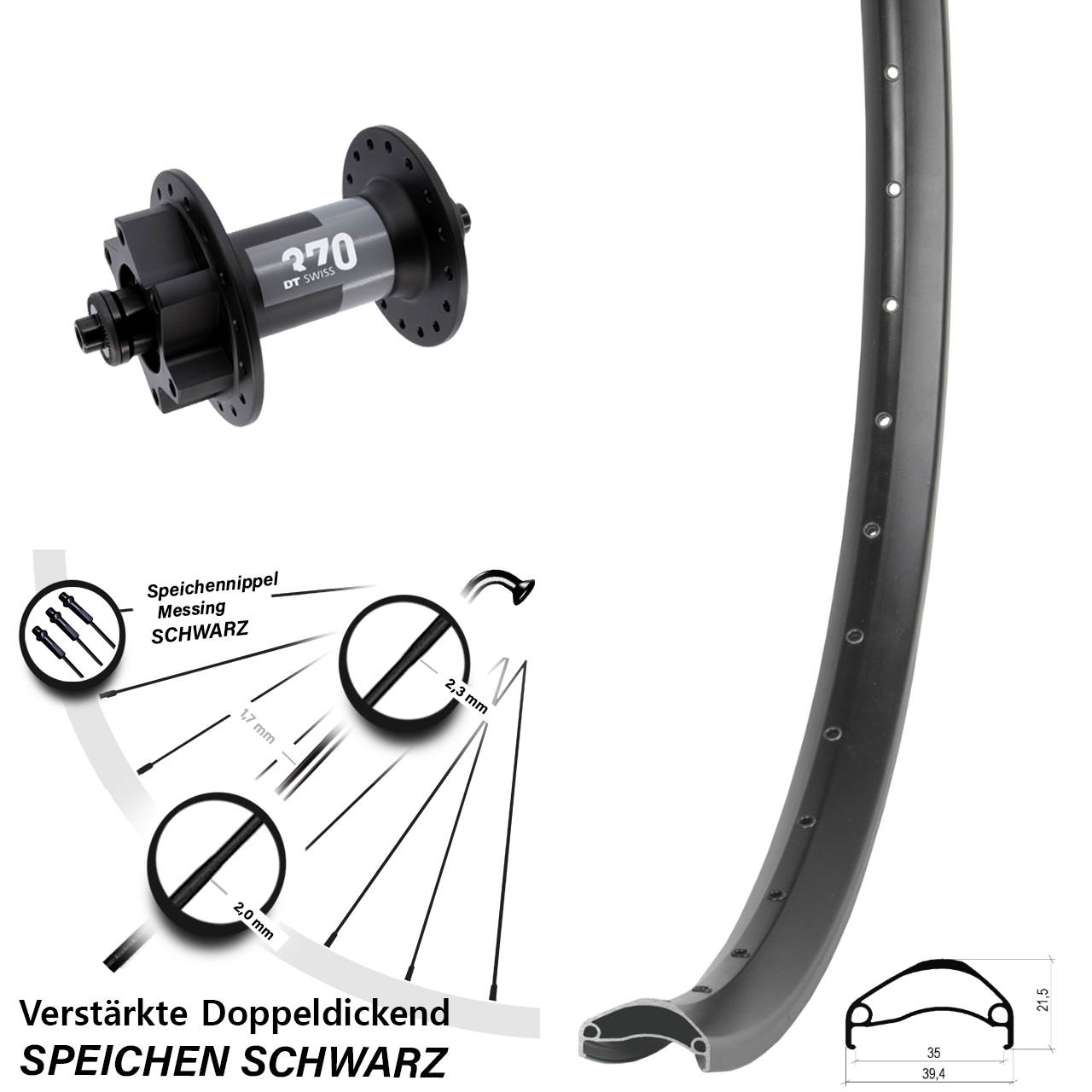 Disc Laufrad 29 Zoll Ambrosio E35 DT Swiss 370 QR
