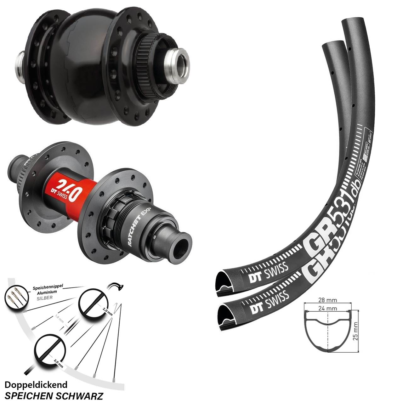 DT Swiss GR531-240 EXP SON 28 28-29 Zoll Laufradsatz Centerlock 12x100/142 XDR