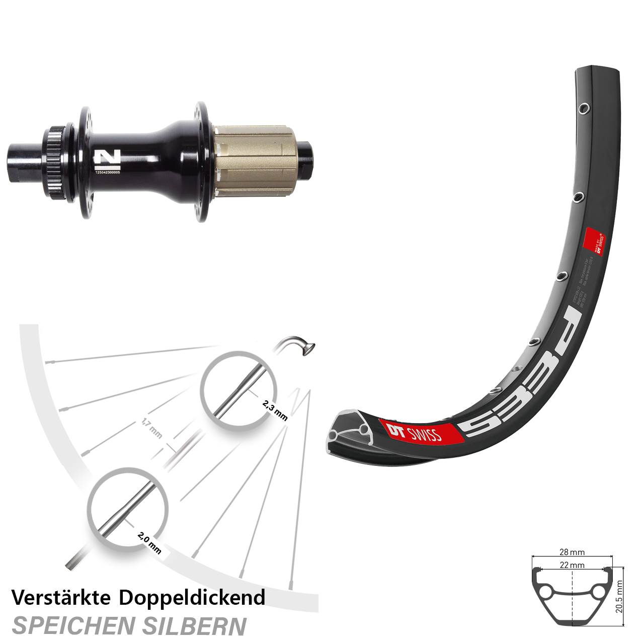 28-29 Zoll DT Swiss 533 D Novatec D792SB Hinterrad Centerlock 12x142 8-12 fach