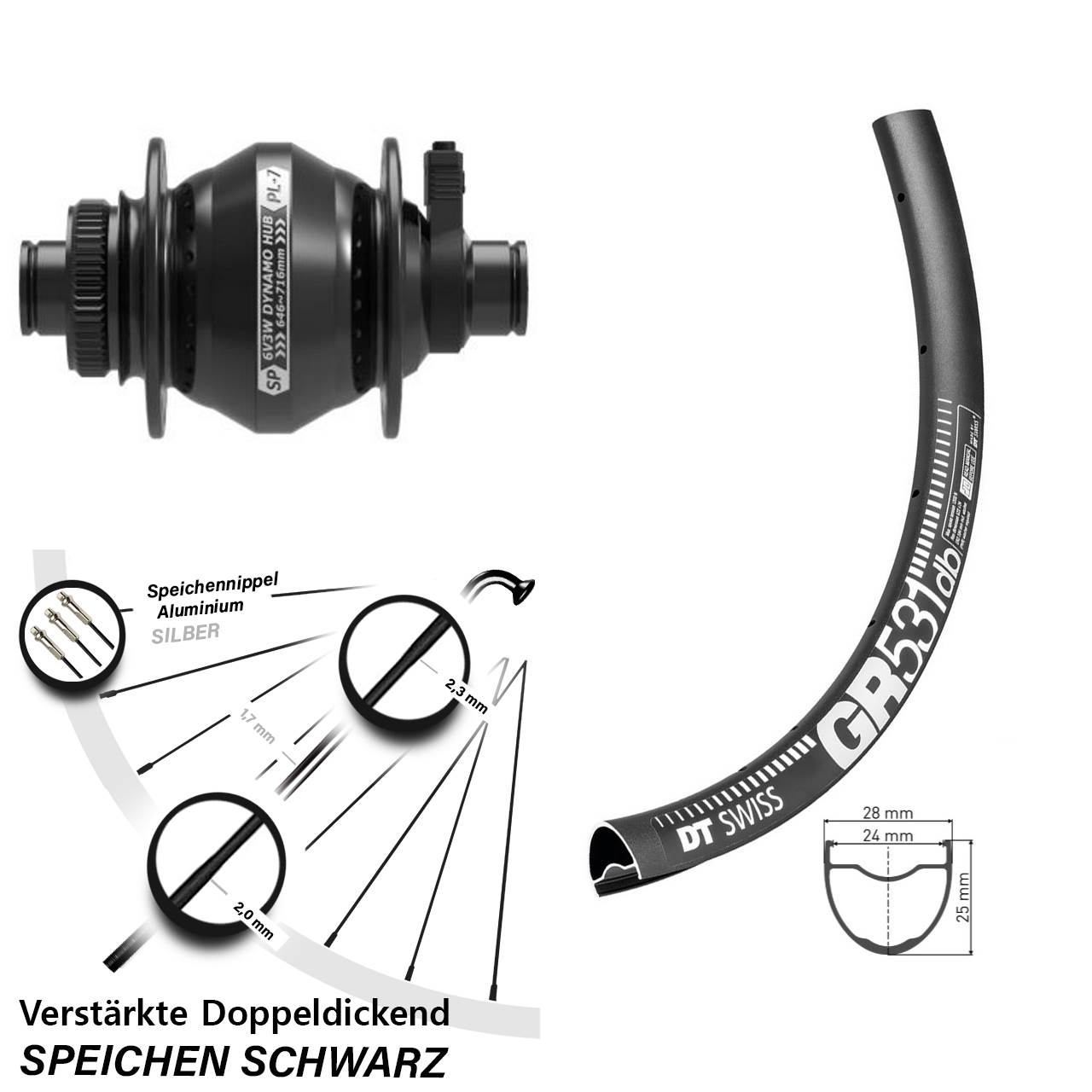 Shutter PL-7 DT Swiss GR 531 DB Disc 12x100 mm Vorderrad 27,5 Zoll Steckachse
